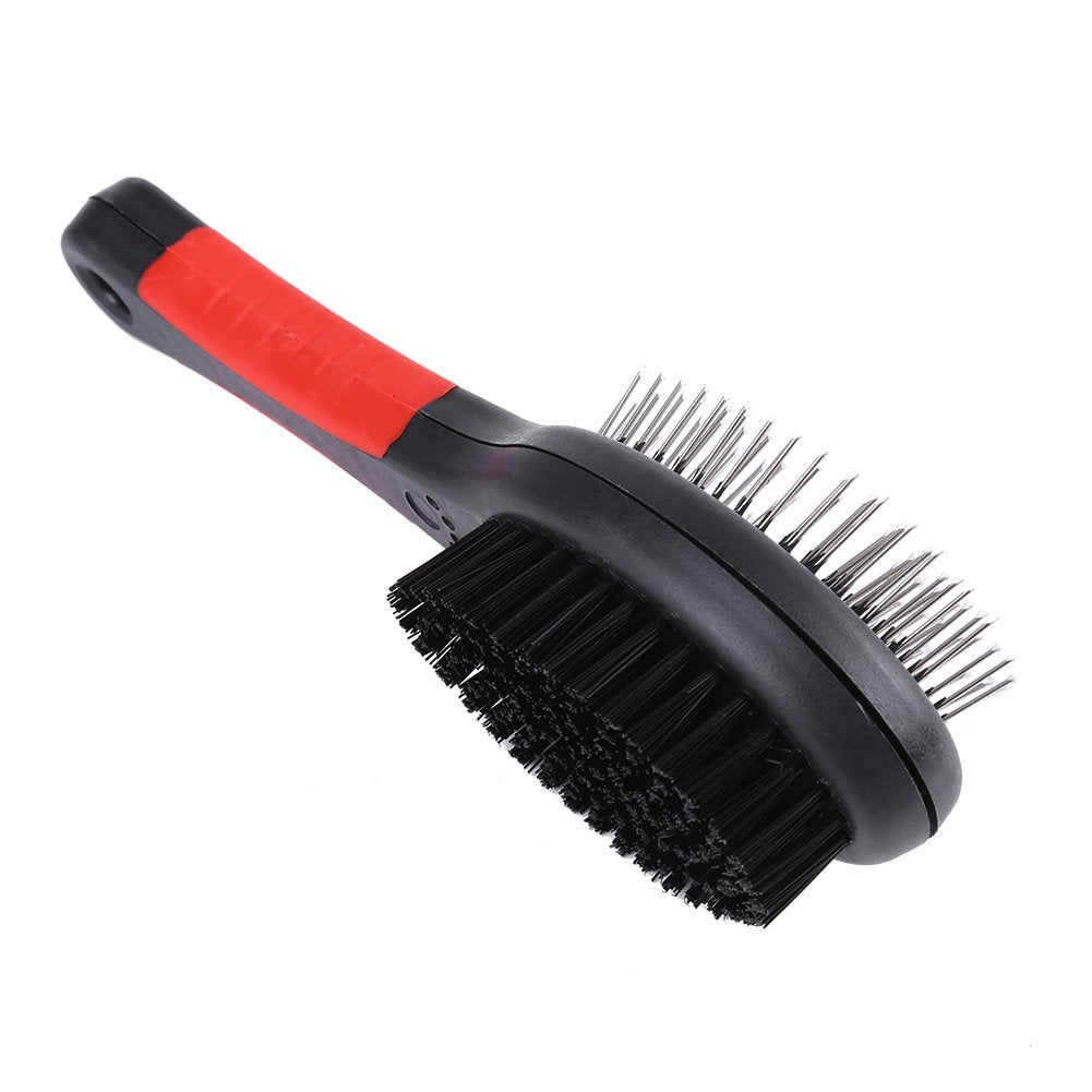 The Pets Company Double Sided Pet Grooming And Massaging Brush, Double Sided Pin & Bristle Brush For Dogs & Cats, Soft Protectio