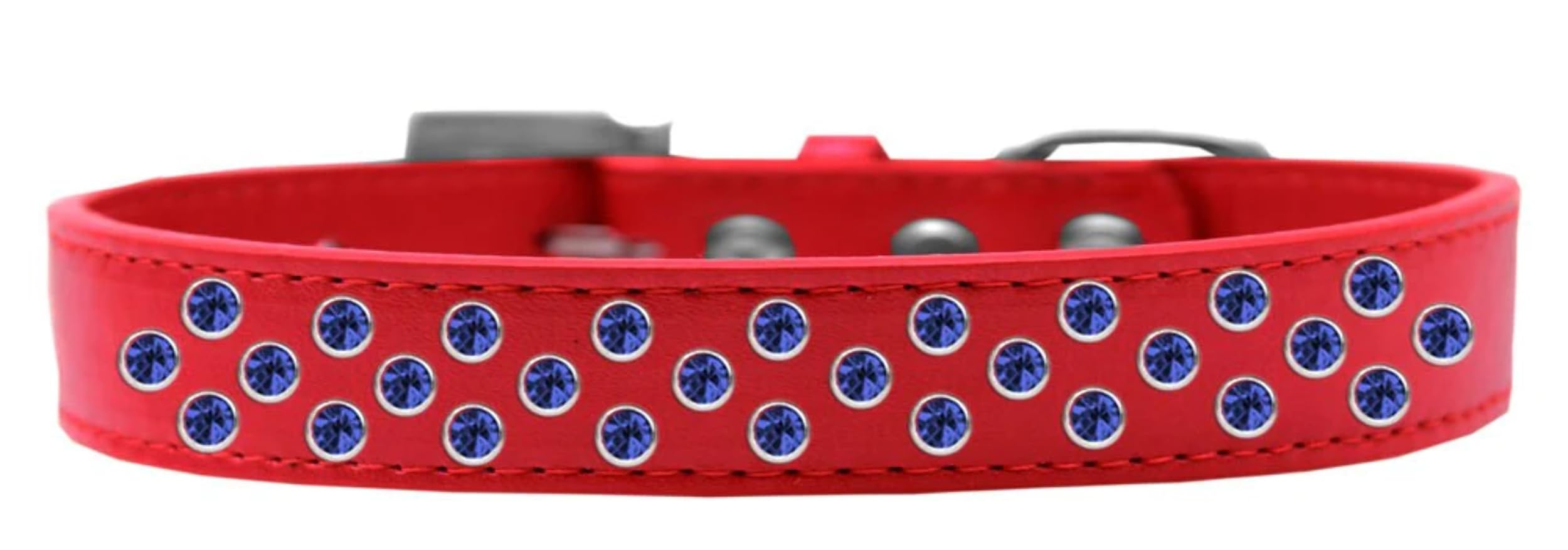 Dog, Puppy & Pet Fashion Collar, Blue Crystal Rimsets Sprinkles White 14