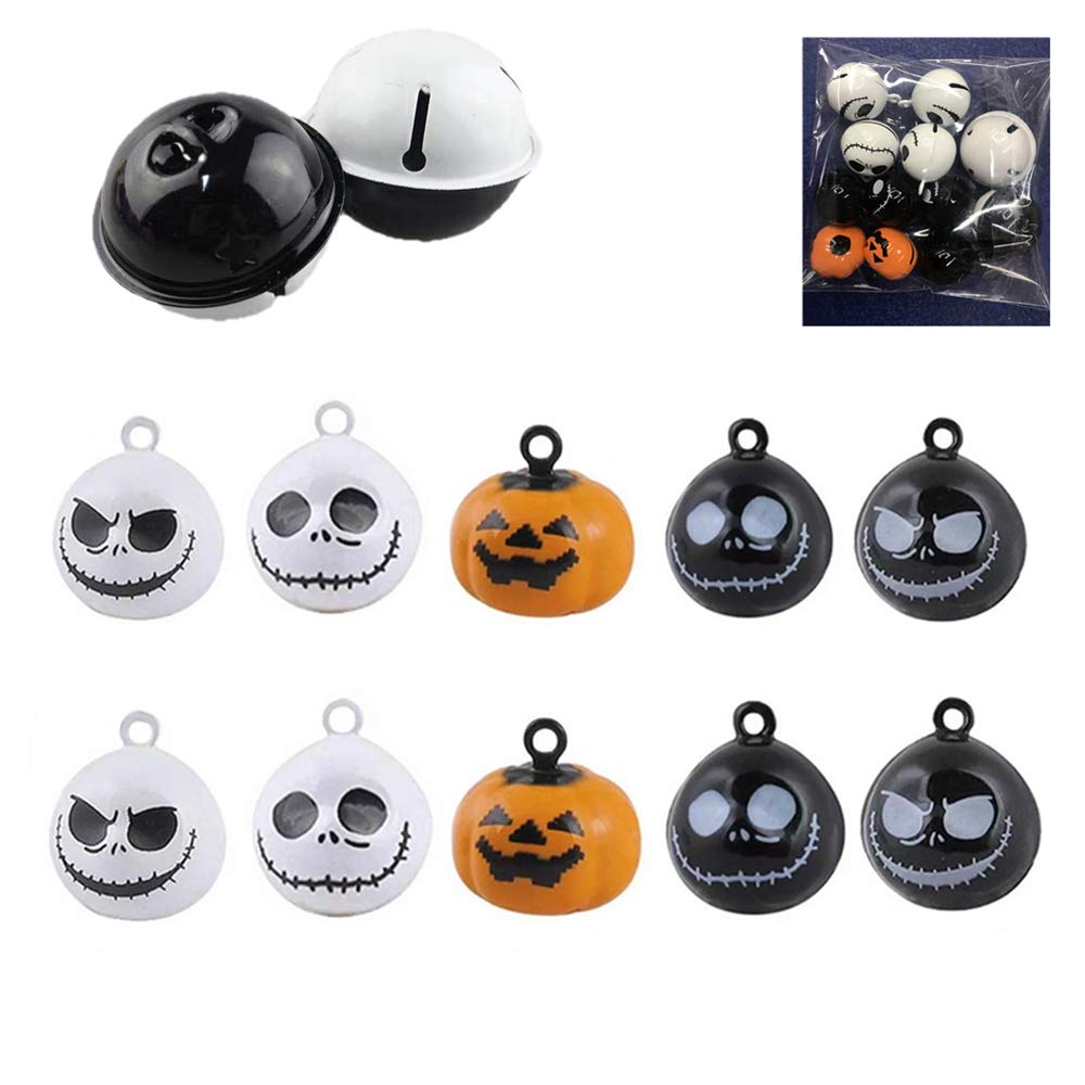12 Pcs Pumpkin Bells Pet Collar Bells,Halloween Pendants Diy Crafts Handmade Accessories 19 Mm Charm Pendants Decoration
