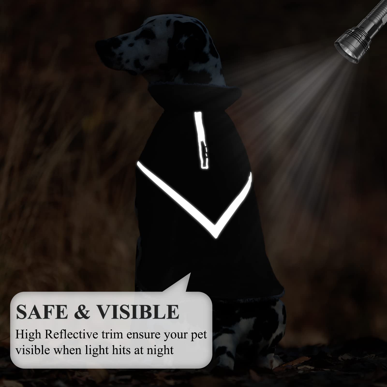 Vivaglory Cold Weather Dog Coats, Warm Dog Fleece Vest Jacket With Two-Way Zipper Opening, Dog Coats Pet Jacket With Fleece Lini