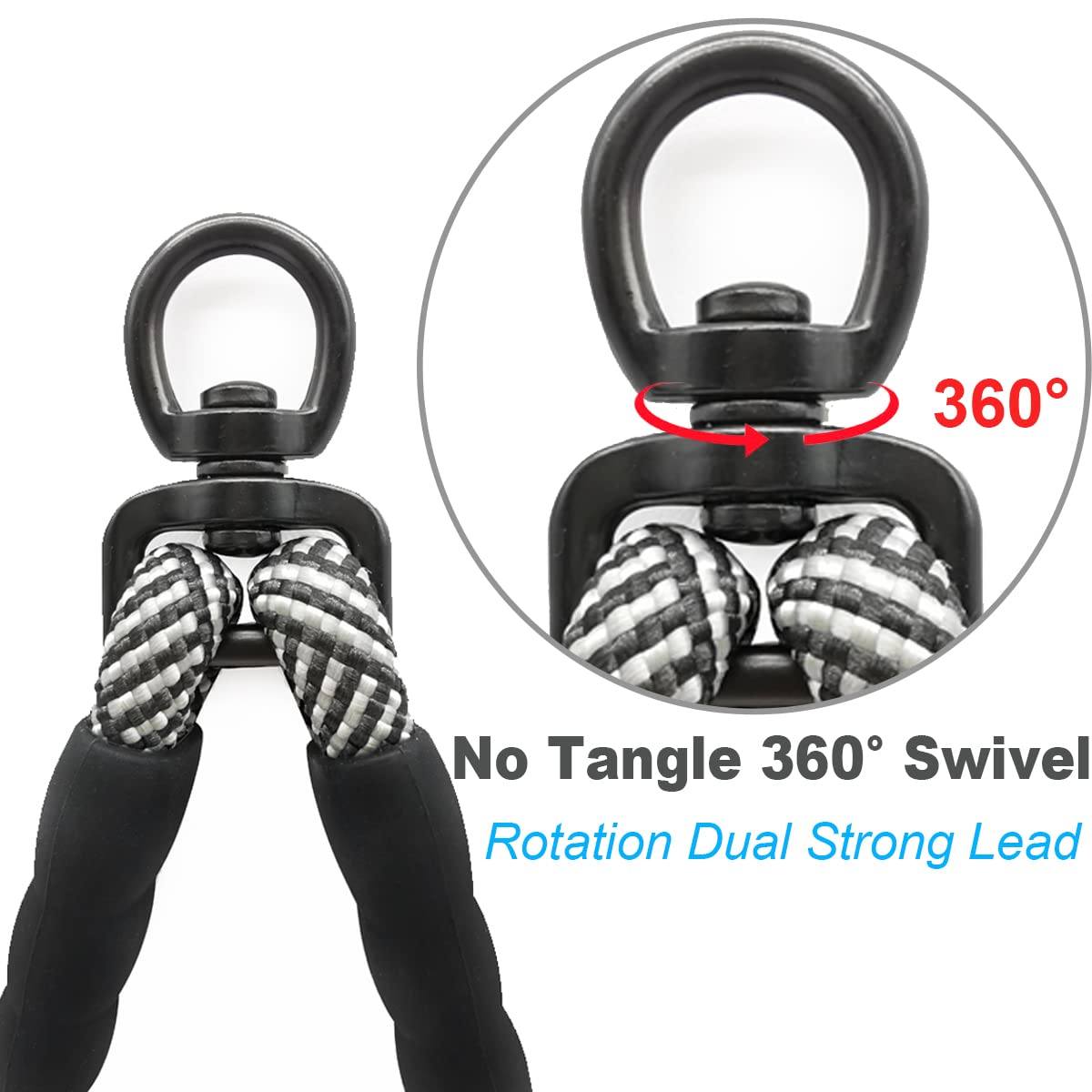 Mycicy Double Dog Leash Coupler, Extension Rope for Two Dogs, No Tangle Dual Dog Lead Splitter for Small Medium Dogs 10-35 lbs (