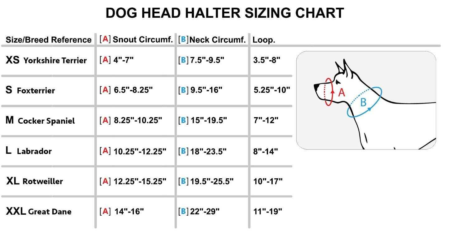 Dog Head Collar Halter Black (S 6.5Inch8.25Inch Snout)