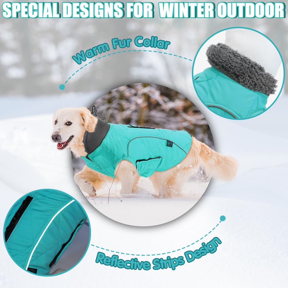 Emust Dog Coats Winter, Thick Dog Clothes For Medium Dogs Boy, Coats For Dogs Winter With Harness Hole, Dog Coats For Cold Weath