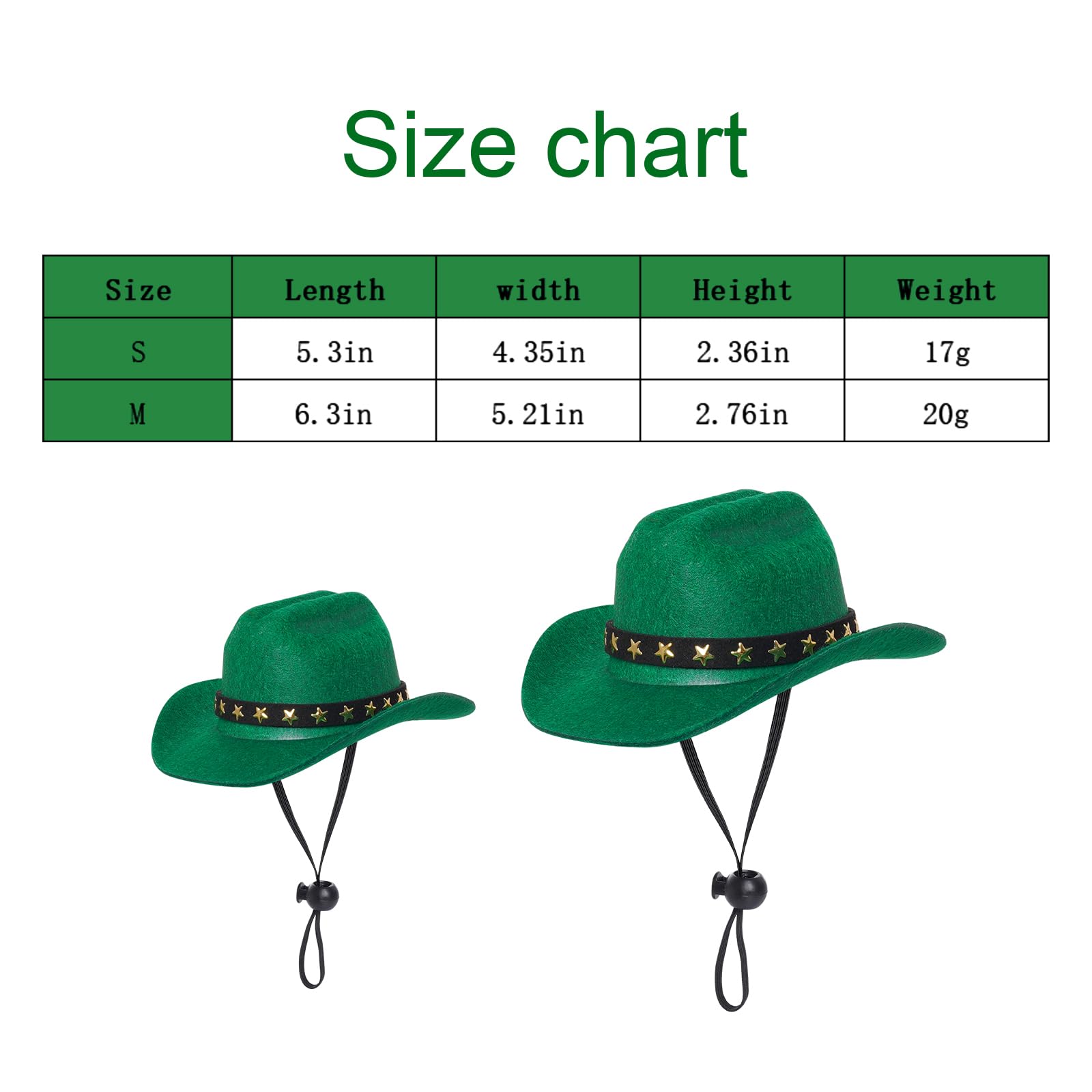 Choyaxo Pet Cowboy Costume Cosplay Cap Halloween Costumes For Dogs Cat Pet Party Decoration Mini Cowboy Hat (Green, Small)