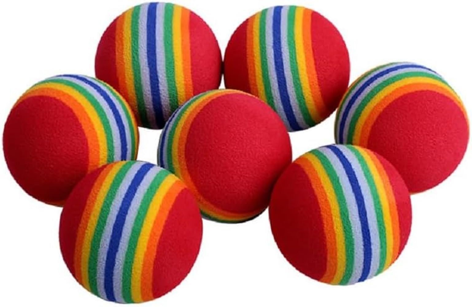 Sowist 12Pcs Foam Balls For Cats, Rainbow Color, Soft Pet Ball Toy For Cat Puppy Kitty Indoor Activity Play Training