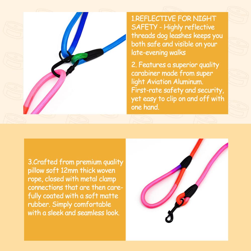 Jopoy Hands Free Dog Leash Waist & Crossbody Rope With Slip Lead Durable For 2 Dogs Nylon Reflective Heavy Duty Hiking Running L