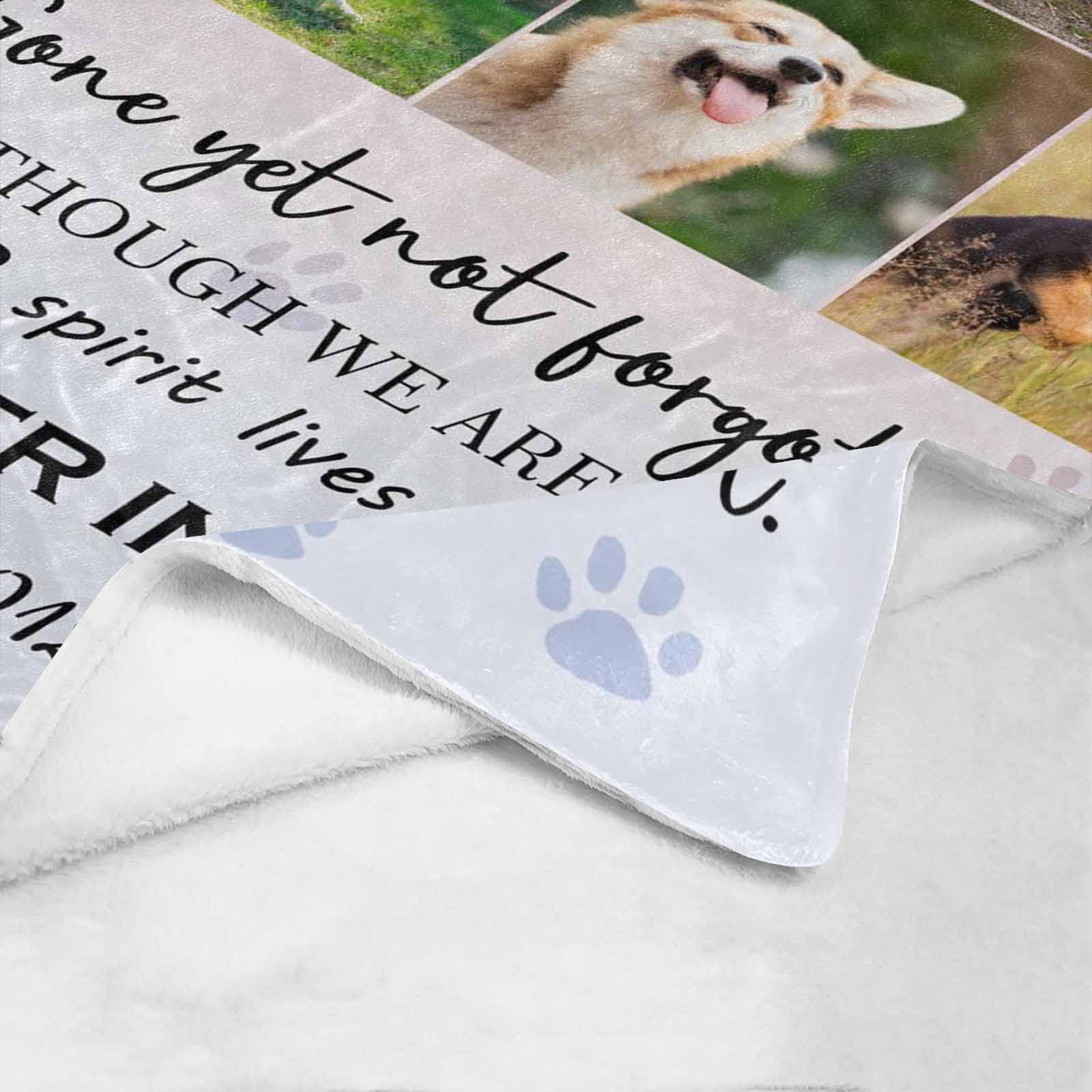 Interestprint Custom Memorial Blanket With Pet Photos And Name-In Loving Memory Gifts Personalized For Loved Ones Lost-Remembrance Blankets For Dogs Cats Pet Lover