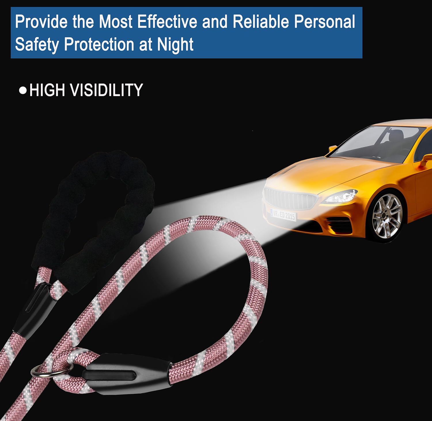 6 Ft Dog Leash, Durable Premium Quality Strong Training Rope Slip Leash With Comfortable Padded Handle And Highly Reflective Thr