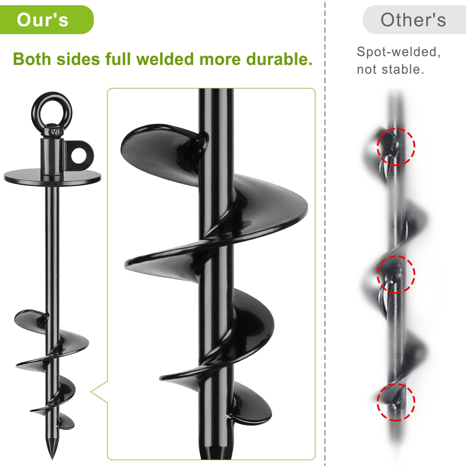 Lifeswel 15 Inch Dog Tie Out Stake, Heavy Duty Dog Anchor For Dogs Up To 220Lbs, No Tangle, Easy To Install And Remove, Ideal Fo