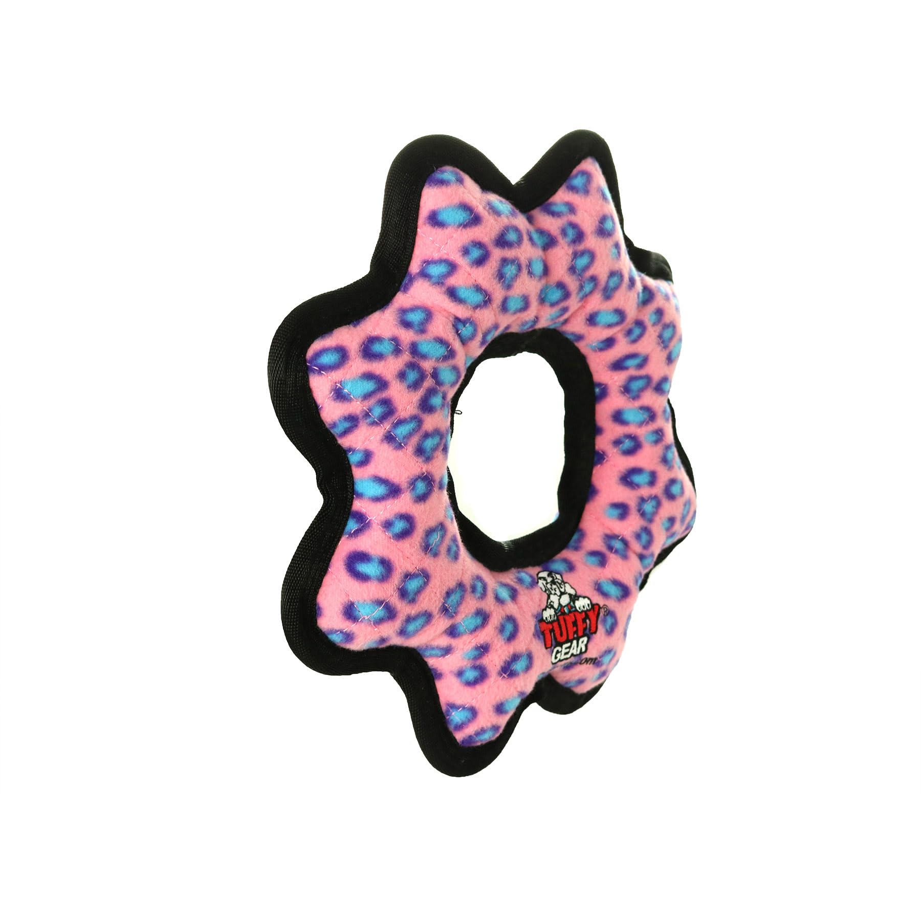 Tuffy- World'S Tuffest Soft Dog Toy- Ultimate Gear Ring Pink Leopard- Squeakers - Multiple Layers. Made Durable, Strong & Tough.