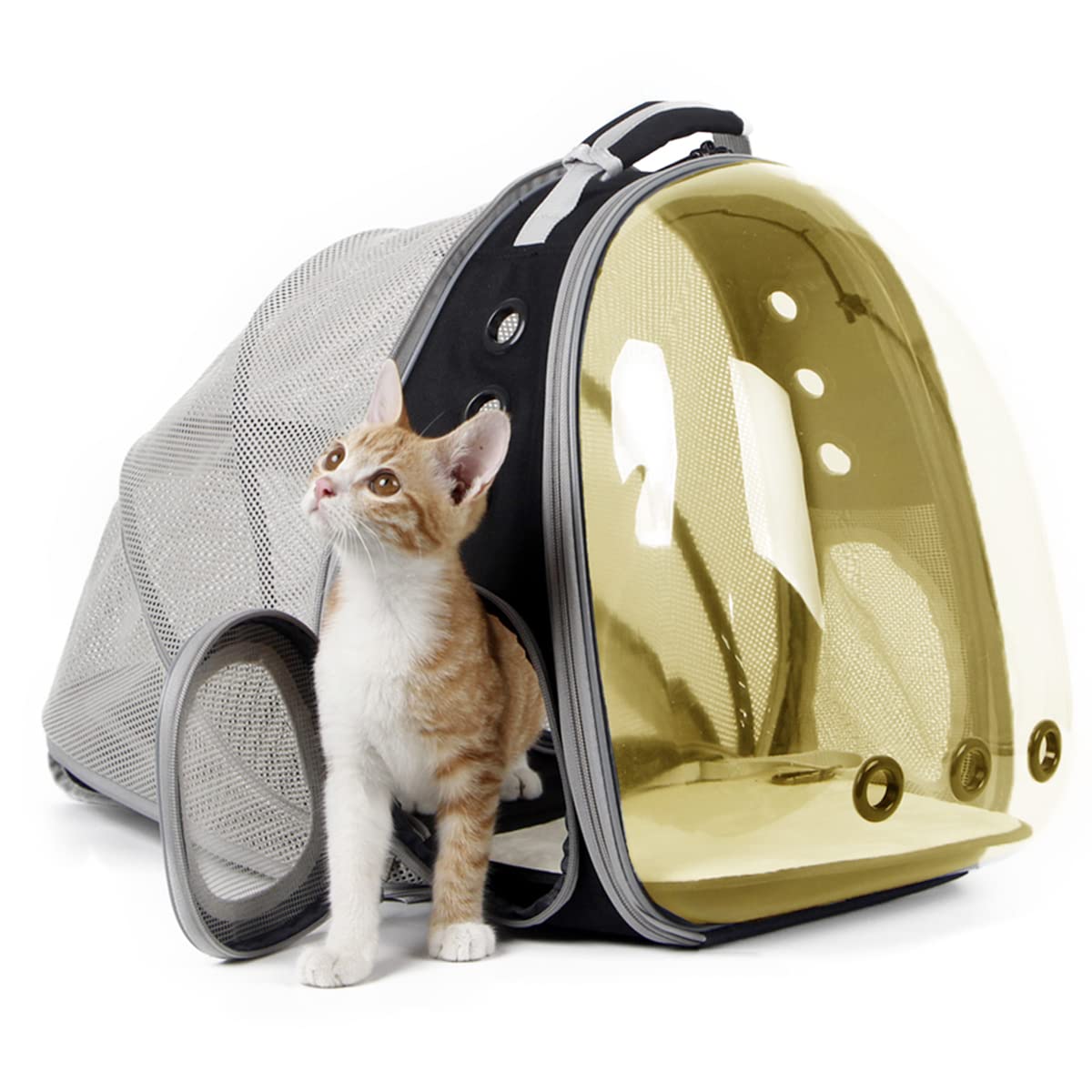 Expandable Cat Backpack Carrier, Fit Up To 12 Lbs, Space Capsule Astronaut Polarized Tinted Bubble Window Pet Backpack For Cat A