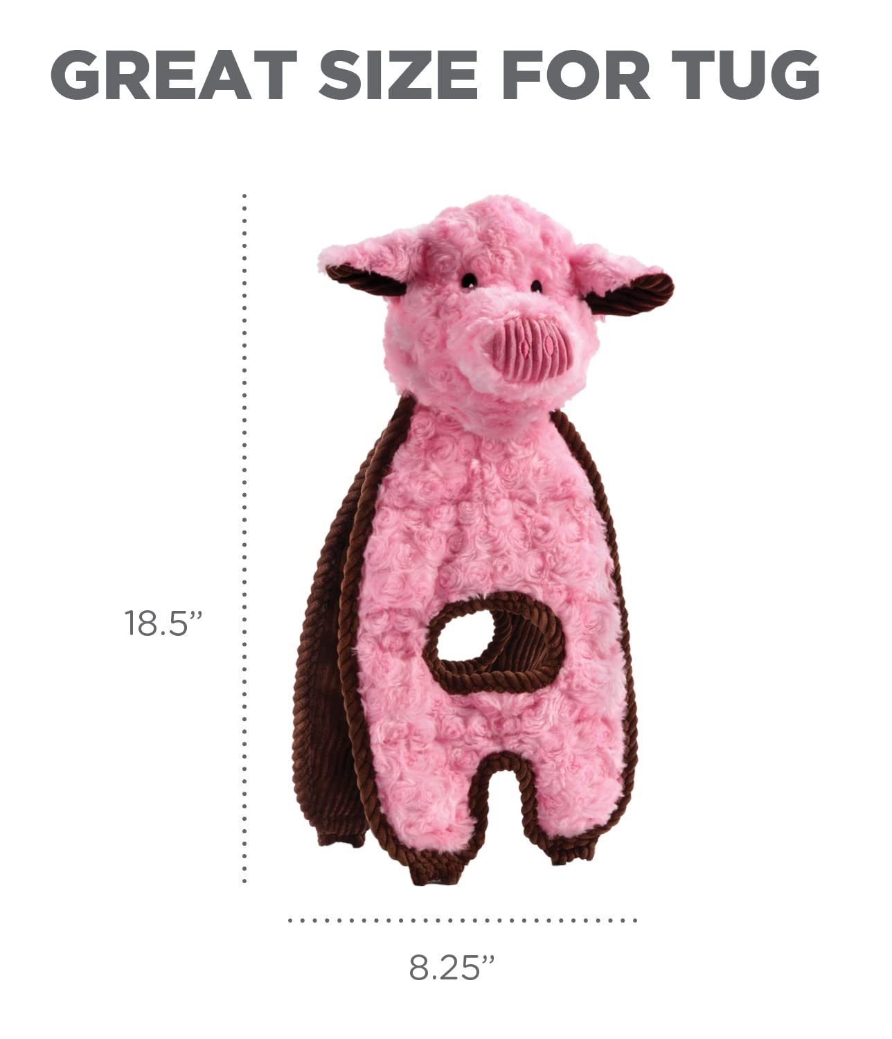 Outward Hound By Charming Pet Cuddle Tugs Pig Plush Interactive Dog Tug Toy