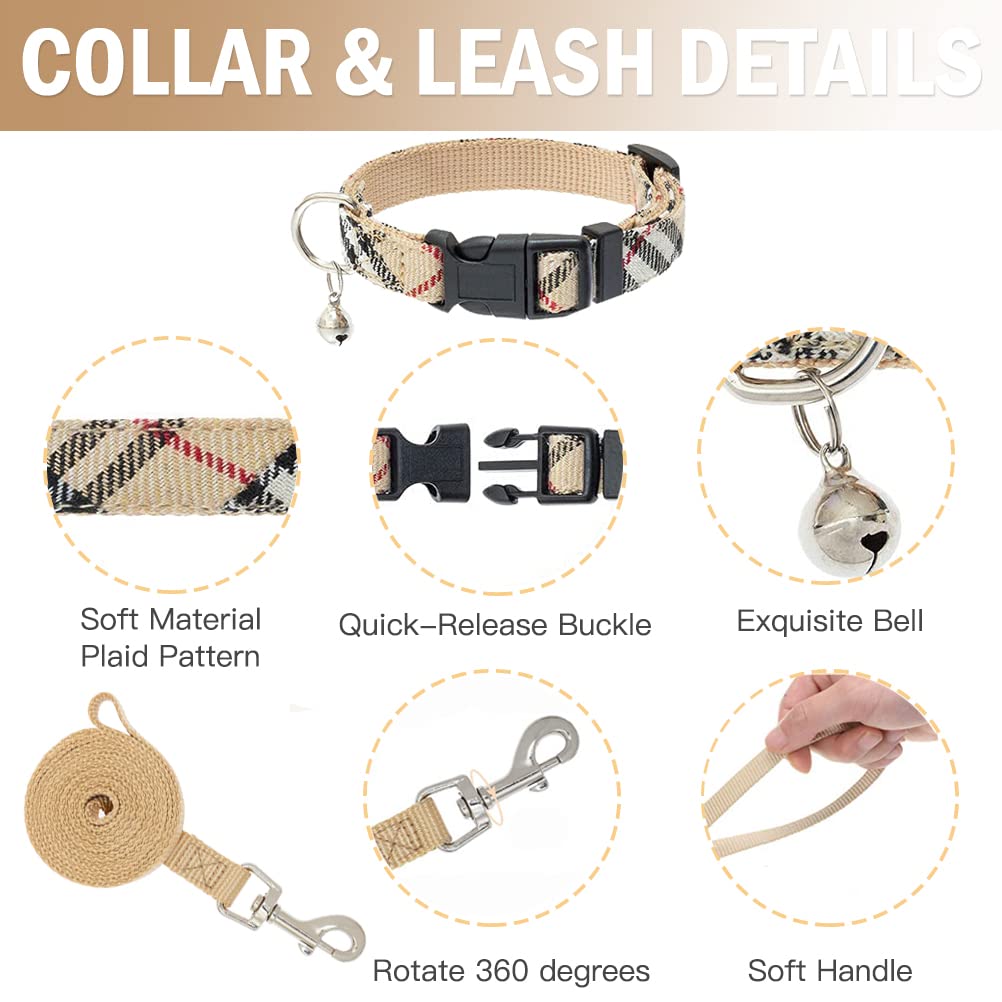 Pupteck Adjustable Pet Harness Collar And Leash Set Step In For Small Dogs Puppy And Cats Outdoor Training And Running, Soft Mesh Padded Reflective Vest Harness