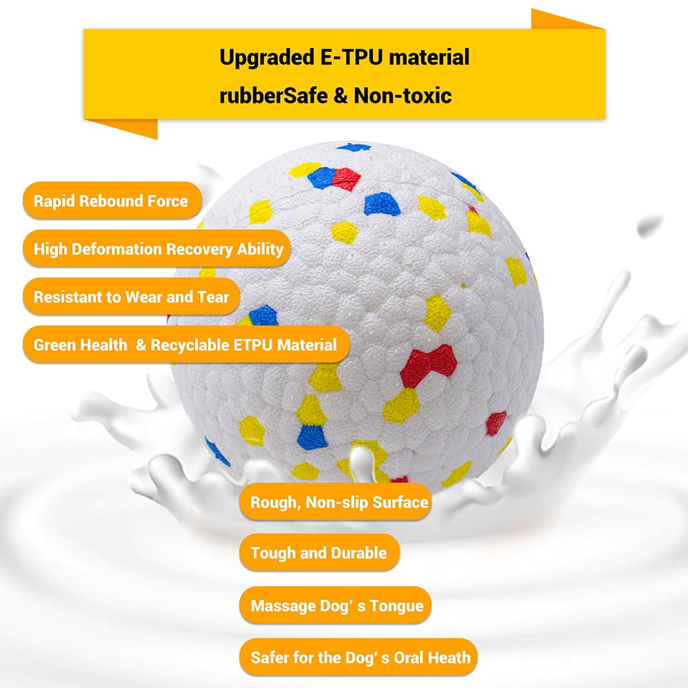 LIEVUIKEN Dog Balls Toys for Aggressive Chewers, Indestructible Bouncy Floating Balls for Dogs to Fetch, Durable Solid Rubber Ba