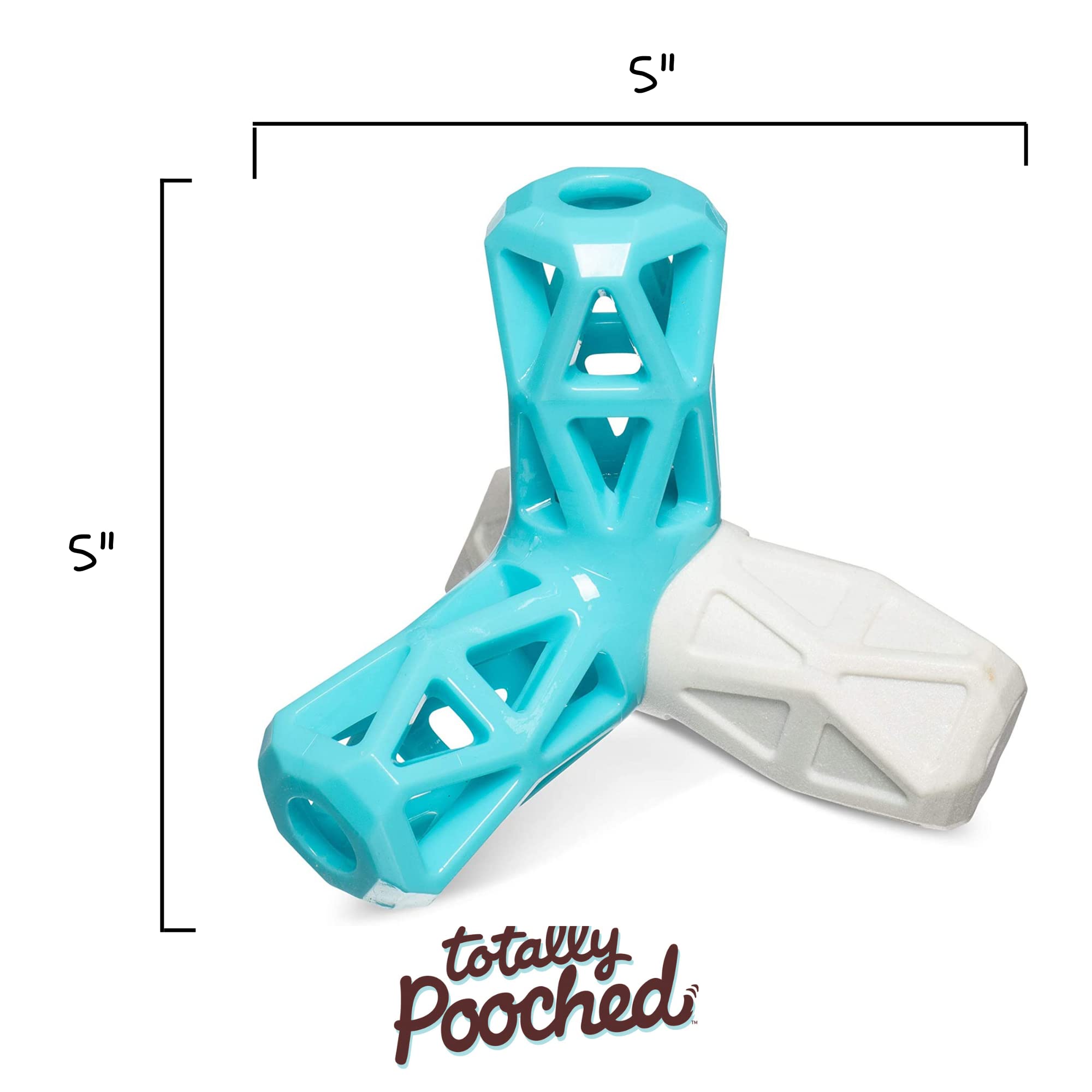 Messy Mutts Totally Pooched Squeak n' Stuff Pyramid | 5    Durable TPR Dog Toy with Squeaker | Made for Tough Chewers | Interact
