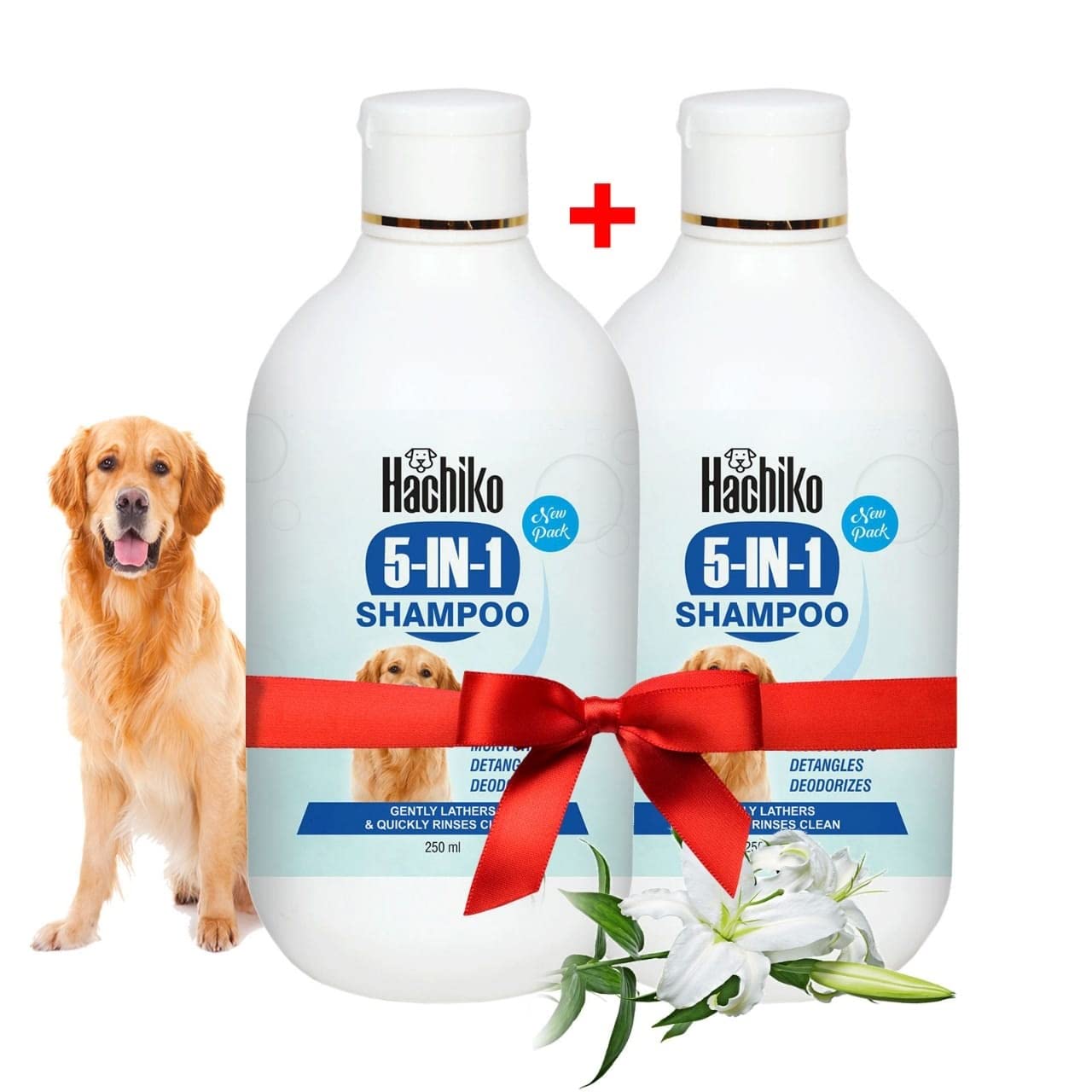 Hachiko :-5 In 1 Dog Shampoo|Ditch To Itch Dog Shampoo For Labrador,German Shepherd,Golden Retriever,Anti Dandruff,Shampoo For D