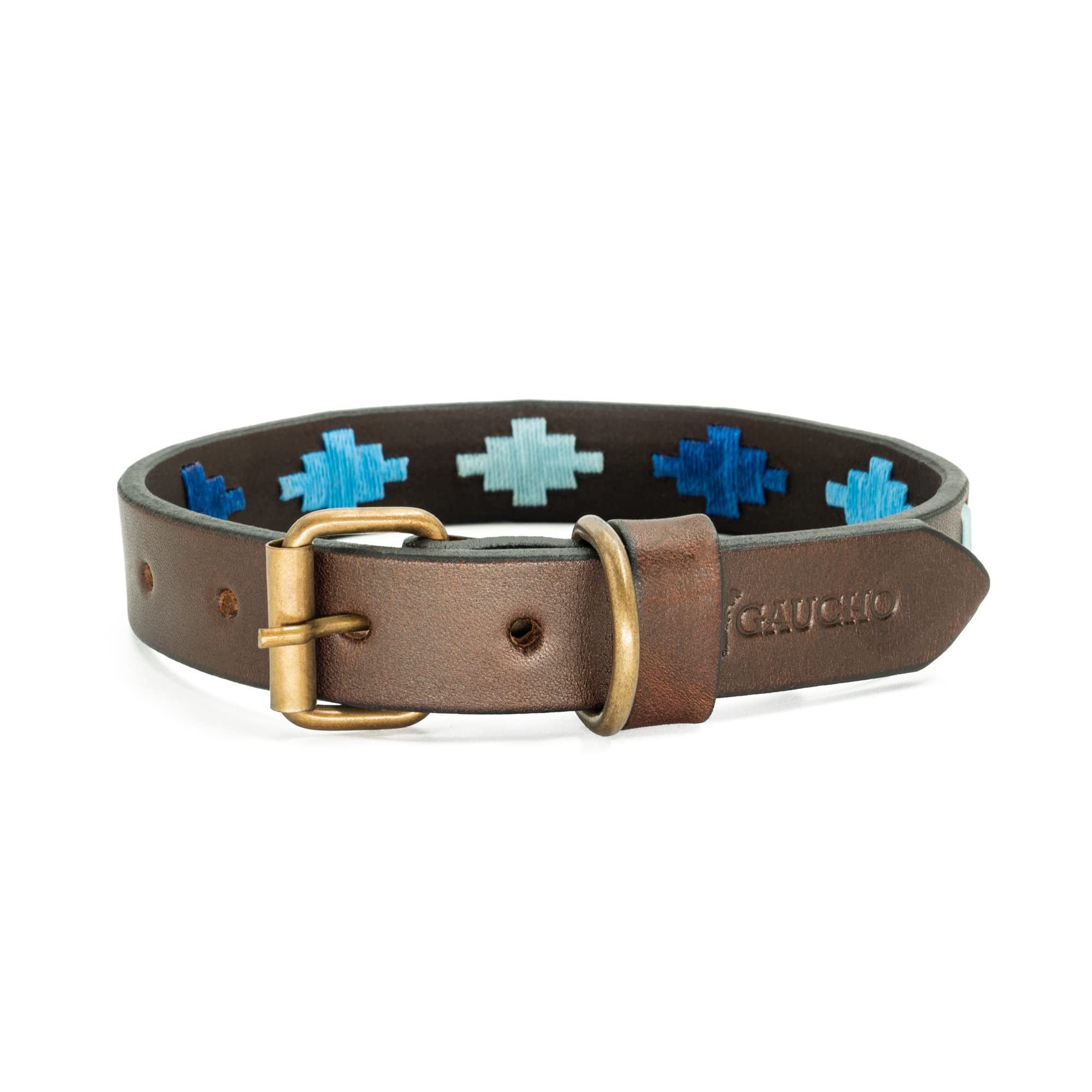 Gaucholife Polo Dog Collar Leather Hand-Stitched (X-Large, Ombu)