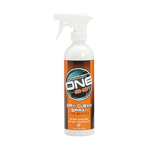 Best Shot One Shot Dry Clean Spray, Alcohol-Free Formula, Waterless Shampoo Spray For Pets, Safe For Dogs, Cats, And Horses, 16 Oz.