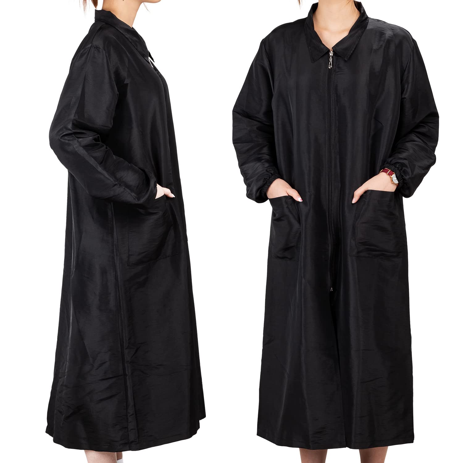 Noverlife Long Sleeves Pet Grooming Workwear with Pockets, M Size, Lightweight Anti-Static Hairdresser Smock Jacket, Anti Splash