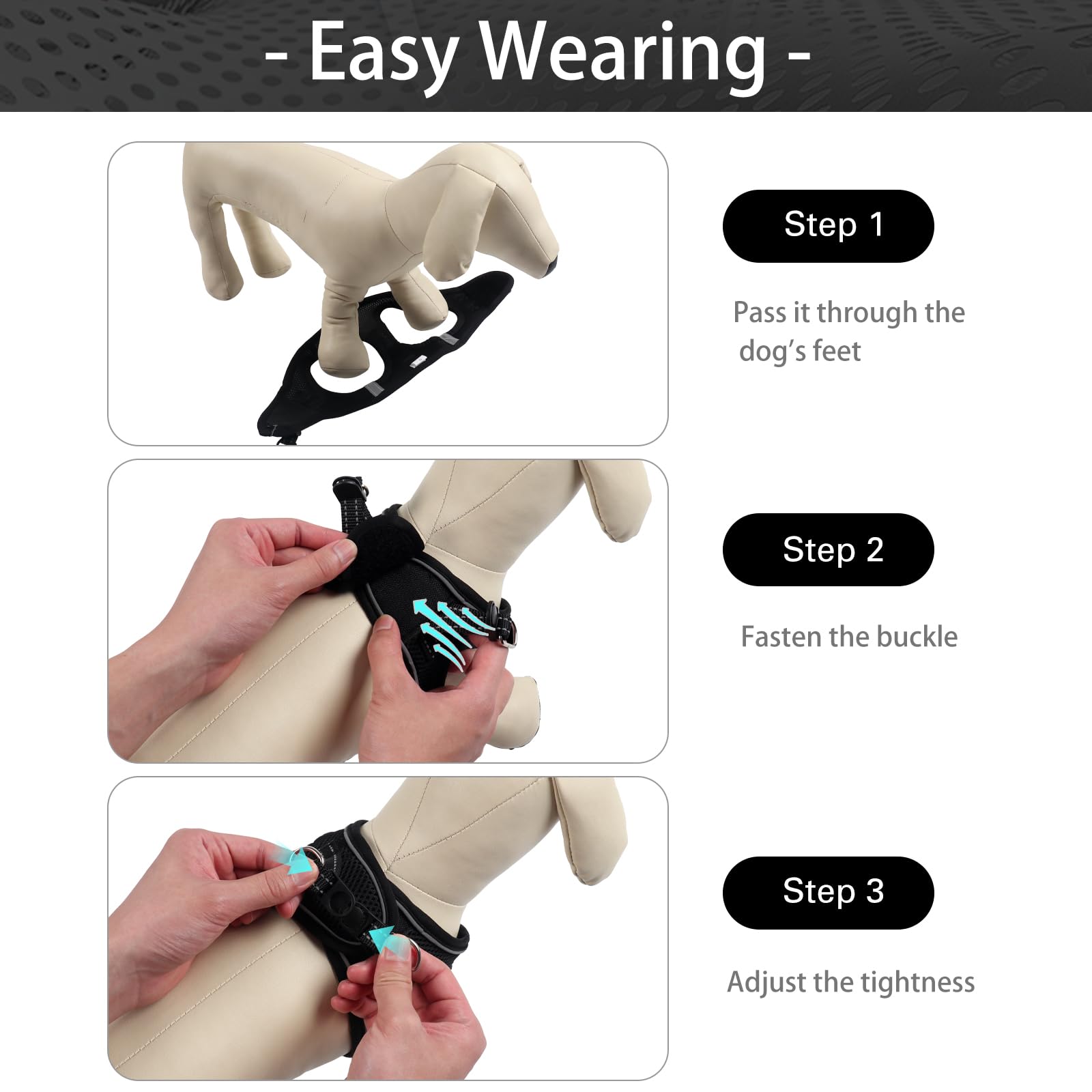 Yimeis Dog Harness For Small Dogs, Small Dog Harness And Leash Set, Honeycomb Grid, Reflective Lightweight Harness & Anti-Twist