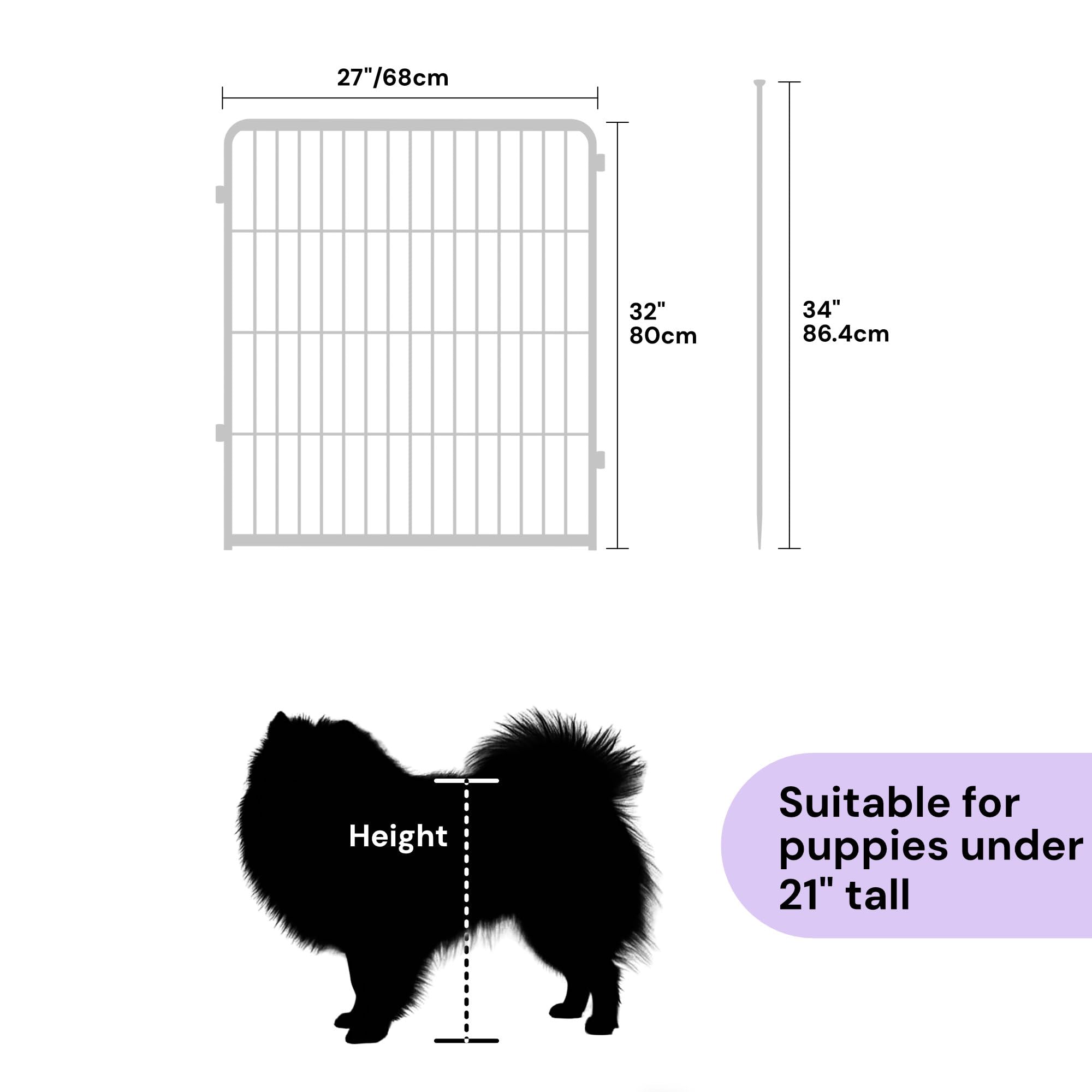 Sunsgrove Indoor Dog Playpen With Wider Door, 32 Inch 2 Panels Non Slip Dog Pen Indoor, Anti Rust Dog Fence, Free And Safe Play,