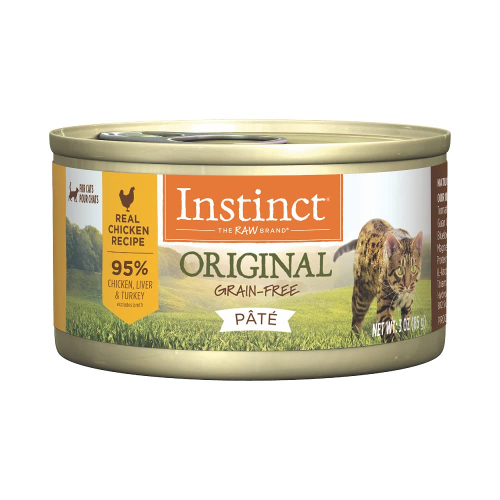 Instinct Original Grain Free Real Chicken Recipe Natural Wet Canned Cat Food, 3 oz. Cans (Case of 24)