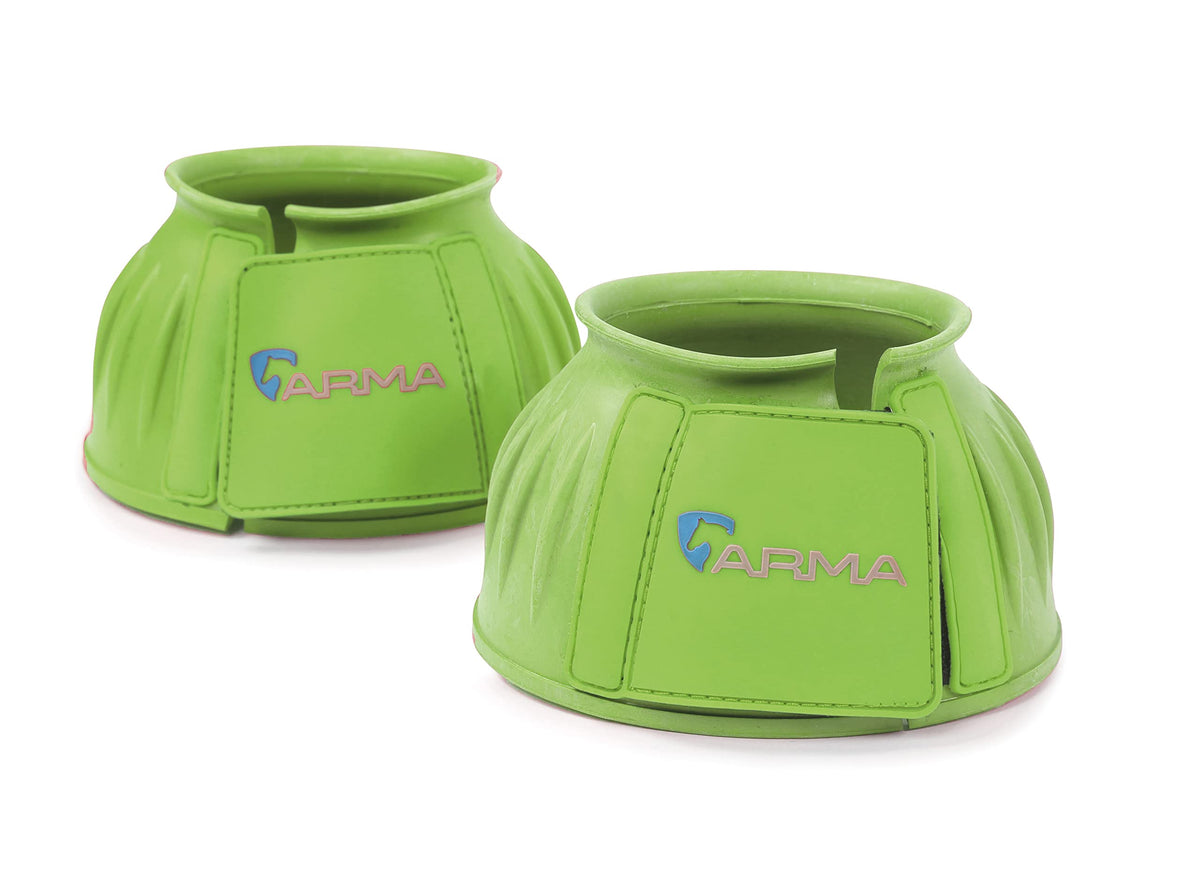 Shires Arma Over Reach Horse Bell Boots (Bright Green, Cob)