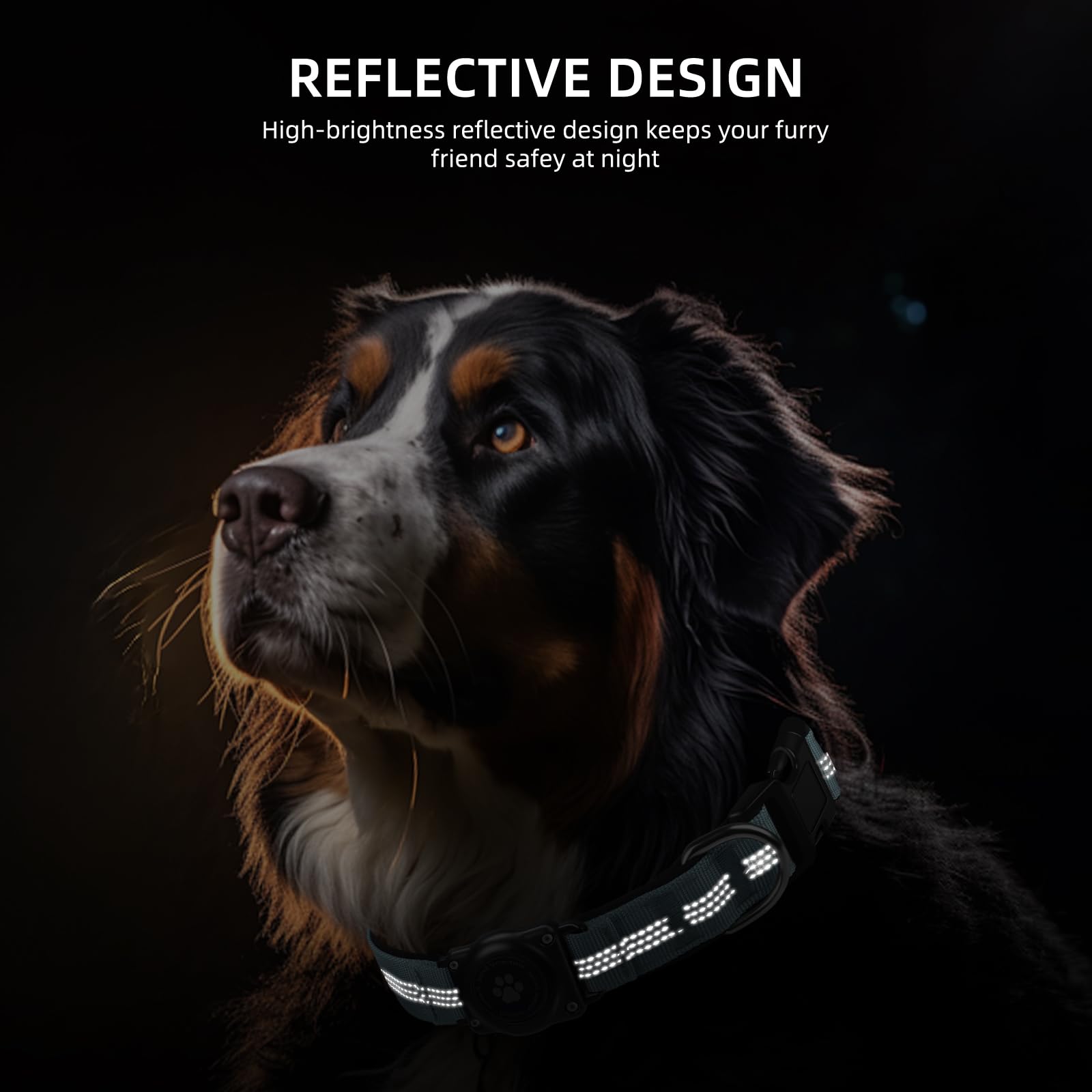 Upgraded Airtag Dog Collar, Ip68 Waterproof Air Tag Dog Collar Holder, Reflective, Ultra-Durable, Comfortable Padded, Heavy Duty Dog Collars For Small Medium Large Dogs (Xl (15.6'-22'), Lightblue)