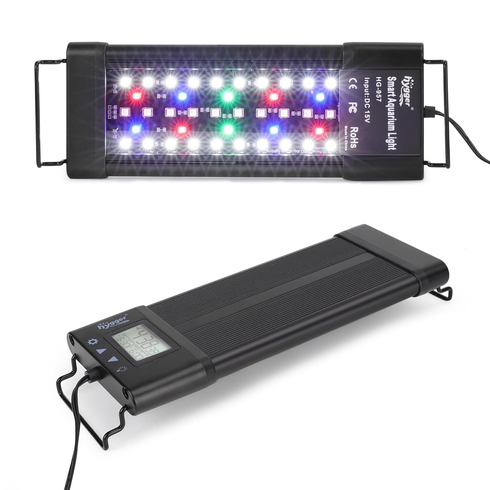Hygger Aquarium Programmable Led Light, For 12~18In Long Full Spectrum Plant Fish Tank Light With Lcd Setting Display, 7 Colors, Sunrise Sunset Moon And Diy Mode, For Novices Advanced Players