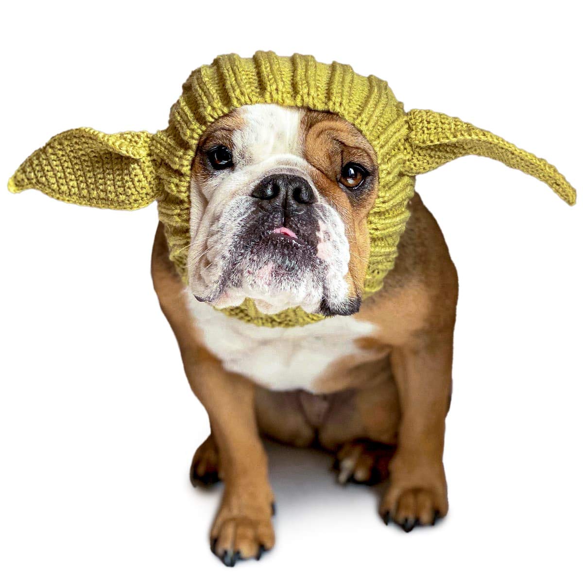 Zoo Snoods Baby Yoda Costume - Alien Knit Dog Snood Wrap For Pets, Warm Neck Ear Cover Protection For Halloween And Winter (Large)