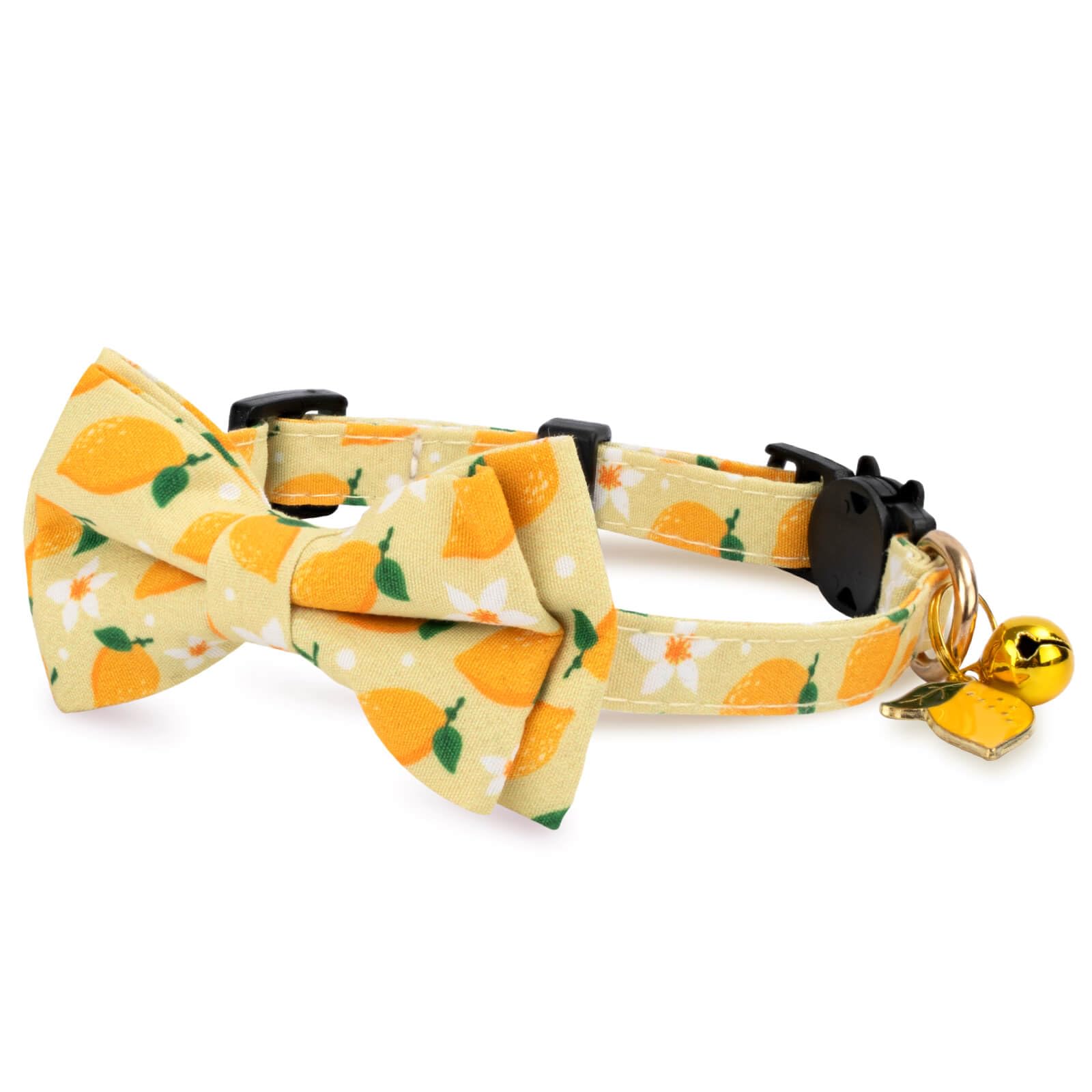 Gelwoo 2 Pack Cotton Cat Collar With Bow Tie And Bell For Male Female Cats,Soft Fancy Breakaway Kitty Kitten Collar With Peach A