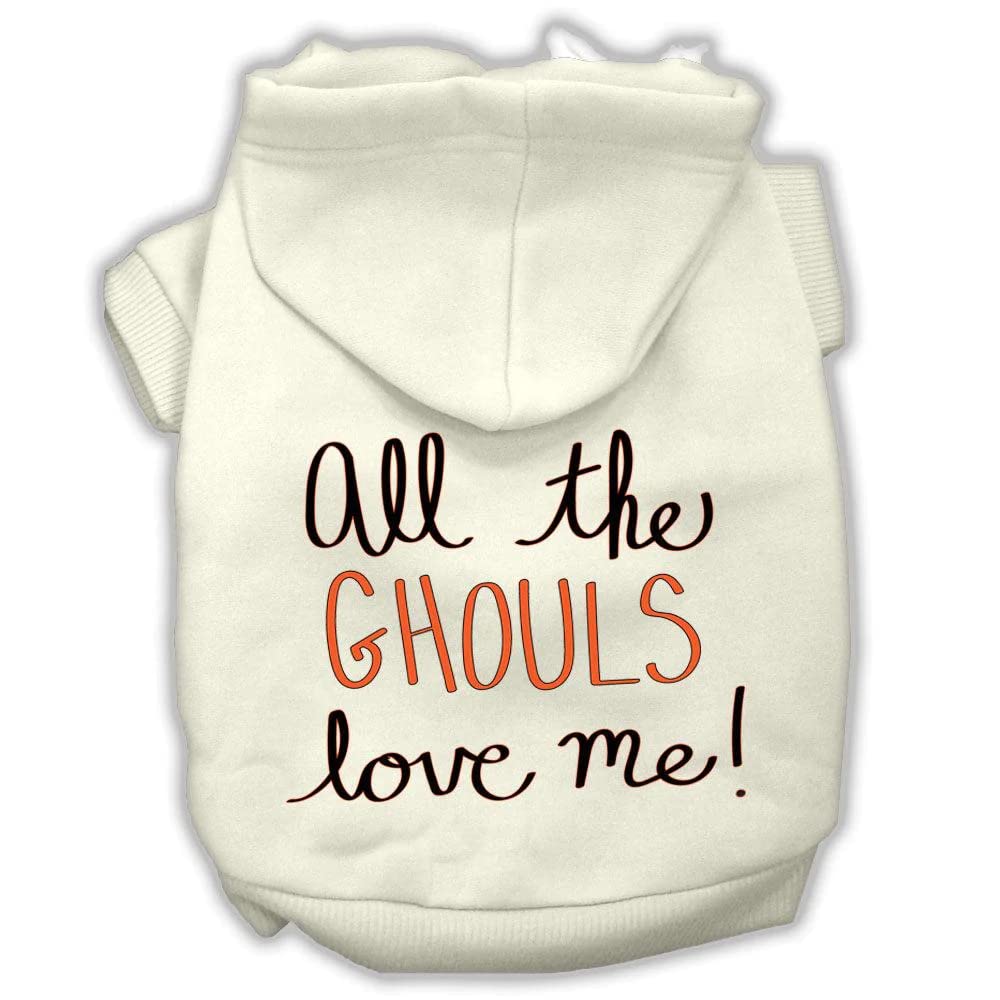 Halloween Pet, Dog & Cat Hoodie Screen Printed, 'All The Ghouls Love Me' Blue 2Xl (20-25 Lbs.)