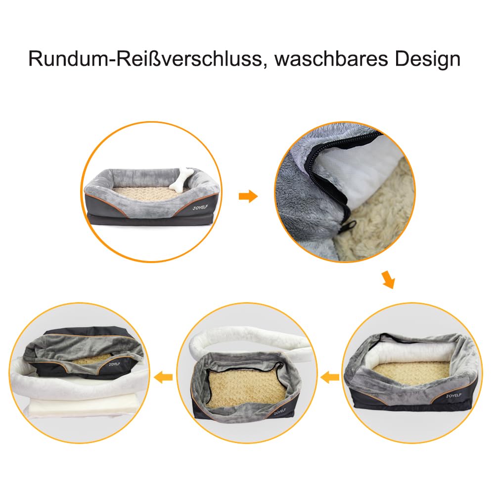 Joyelf X-Large Memory Foam Dog Bed - Orthopedic & Removable Washable Cover Dog Sleeper For Large Dogs