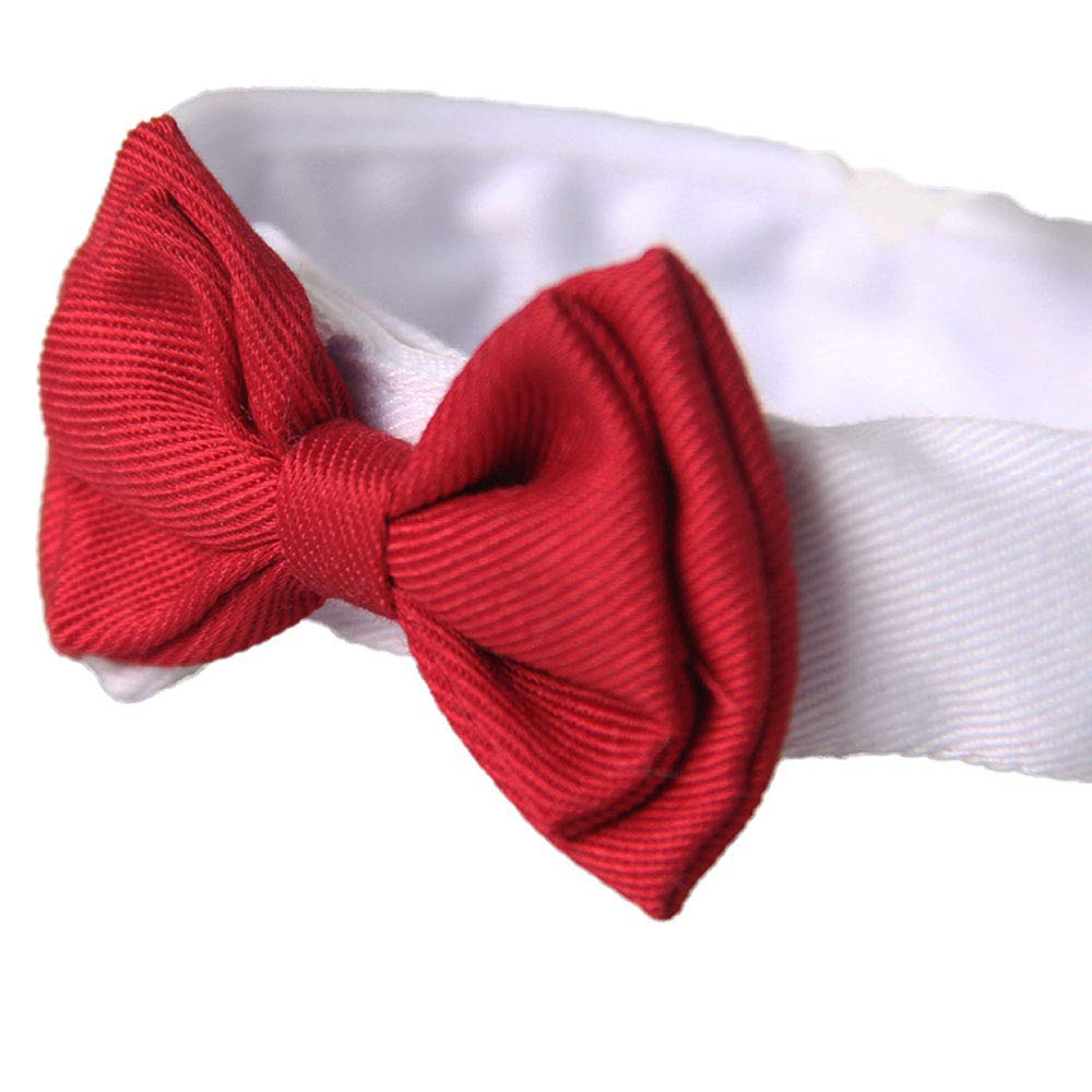 Selected Adjustable Dog Bow Tie Puppy Pet Costume Collar Stripe Bow Tie Dogs Cats Puppy Tie Neck Tie - Perfect For Wedding Tie Party Accessories (Formal Collar Bowtie-Red)