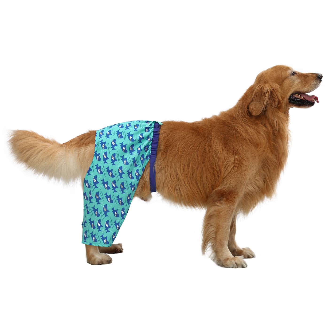 Hde Dog Swim Trunks Hawaiian Board Shorts Beach Pool Swimsuit For Xs To Xxl Dogs Sharks - L