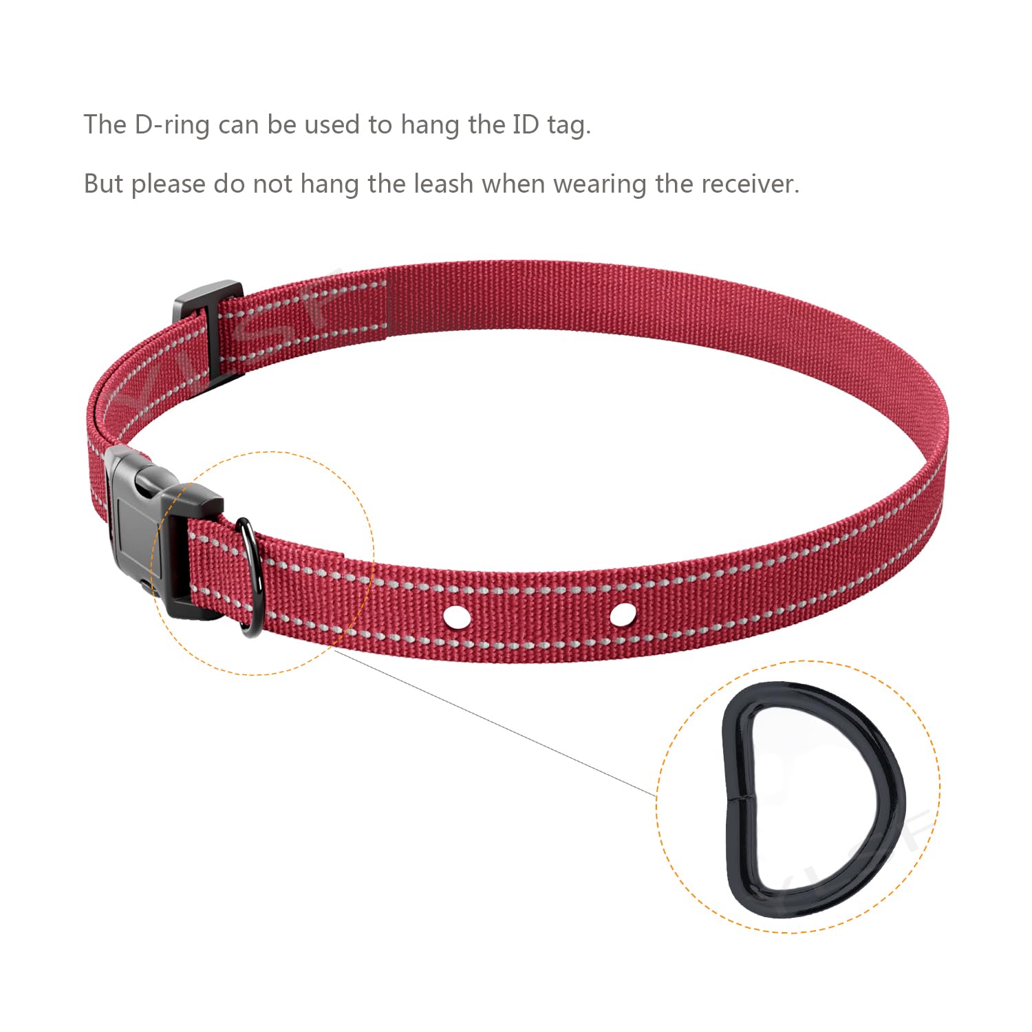 Dog Nylon Collar Strap with 2 Holes for Electronic Fence Training Barking Collar Receivers-3/4 Inch Replacement Strap-Compatible