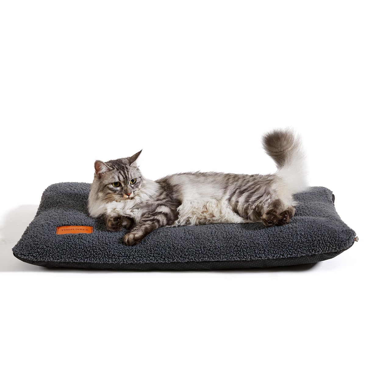 TIMSUNBER Ultra Soft Cat Bed Mat 24 x 18 Inch Cozy Pet Cushion with Non-Slip Bottom Washable Self-Warming Sleep Dog Pad for Crat