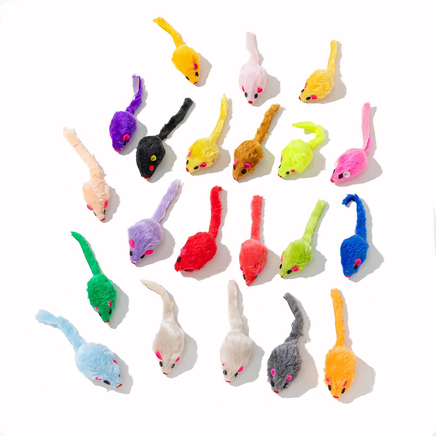 Maiguangta 12PCS Cat Mouse Toys,Faux Fur Cat Mice Toys with Plastic Body, Interactive Catnip Toys for Indoor Cats,Perfect for Ki