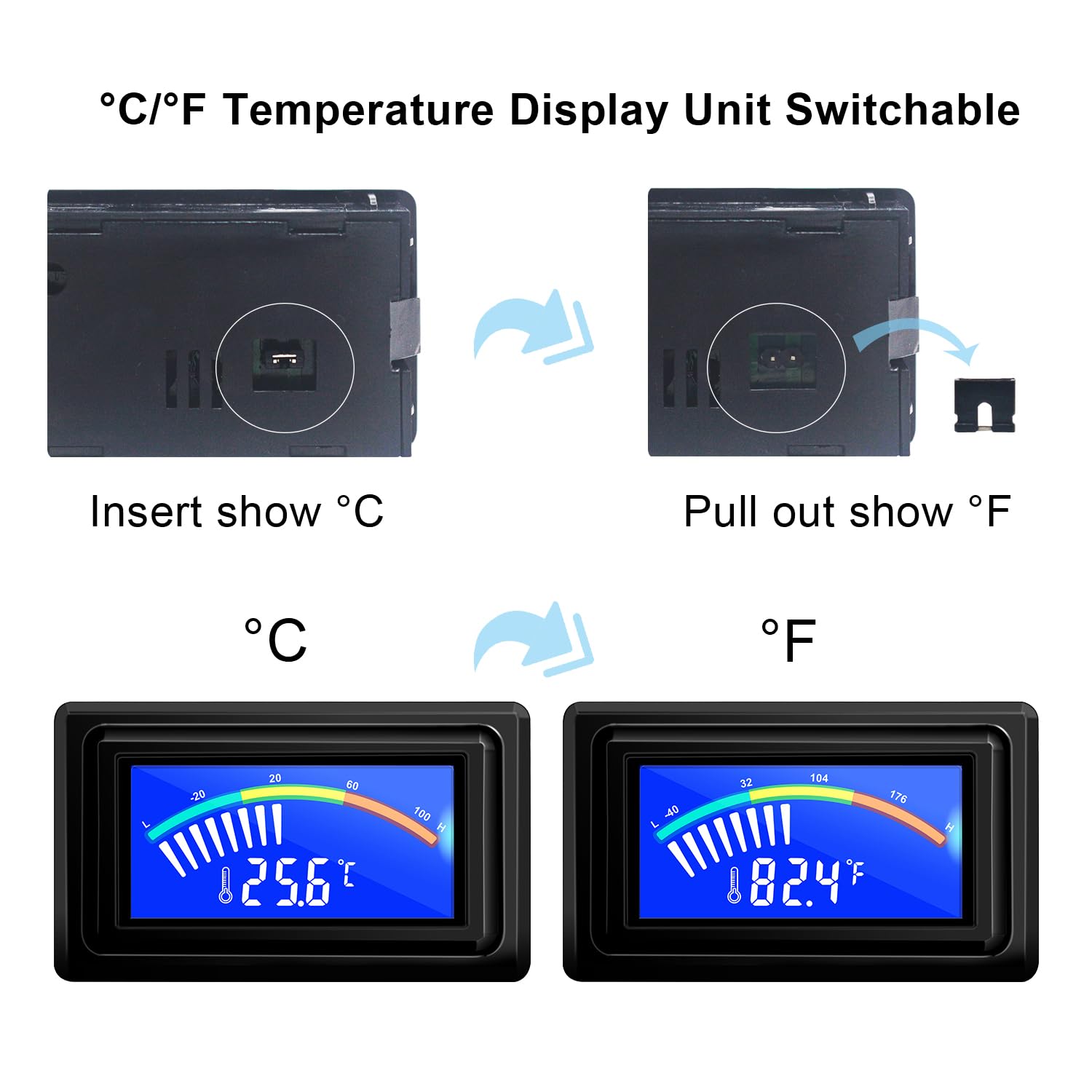 Ketotek Digital Thermometer Temperature Meter Gauge Waterproof Sensor Probe Aquarium Car Pc Case Incubator Temp Meter 4 Pin Powe