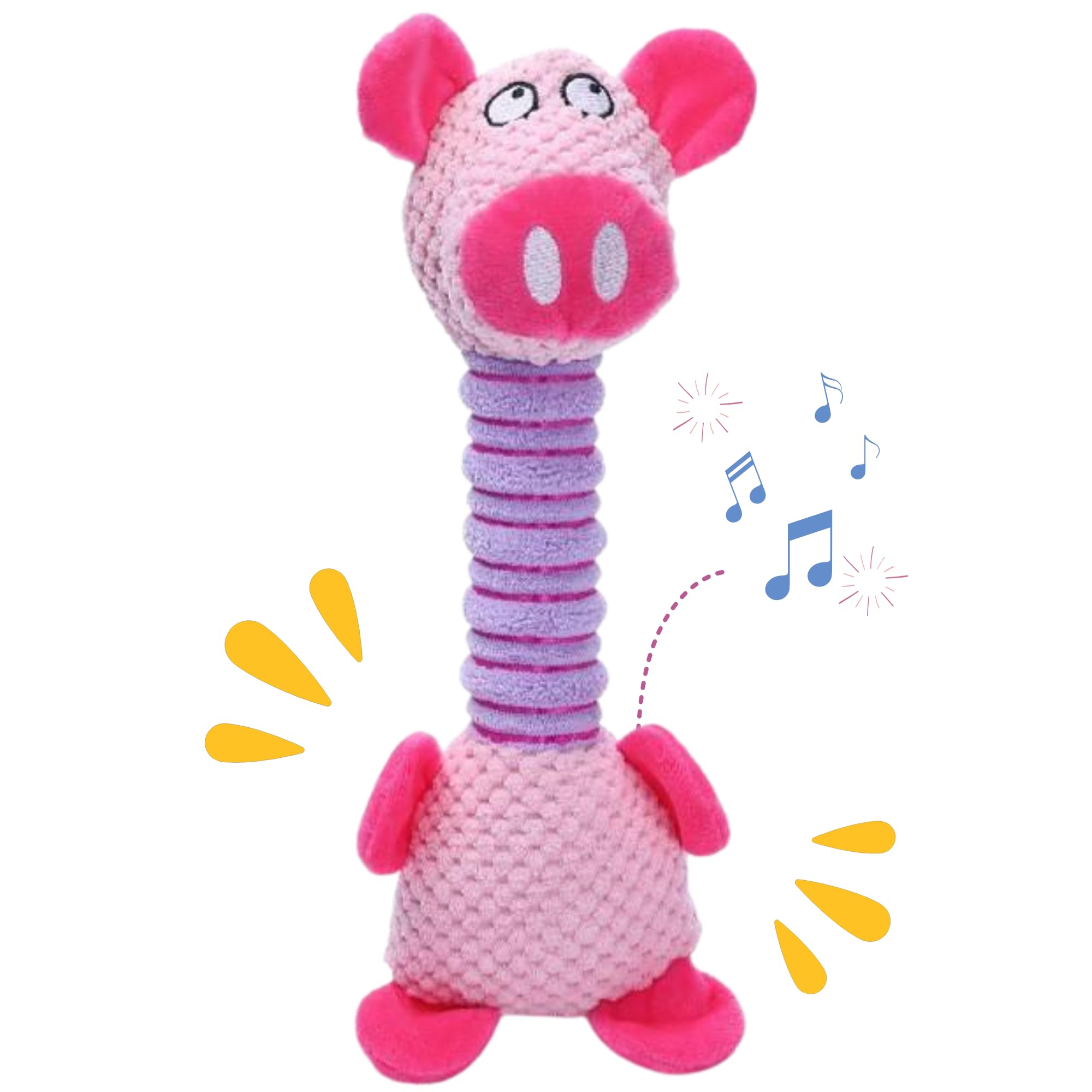 TAILY TAILS Dog Toy with Sound  Plush Chew & Squeaker & Crinkle Toy  Interactive Chew Toy  NonToxic Play Dog Toy  Small Med