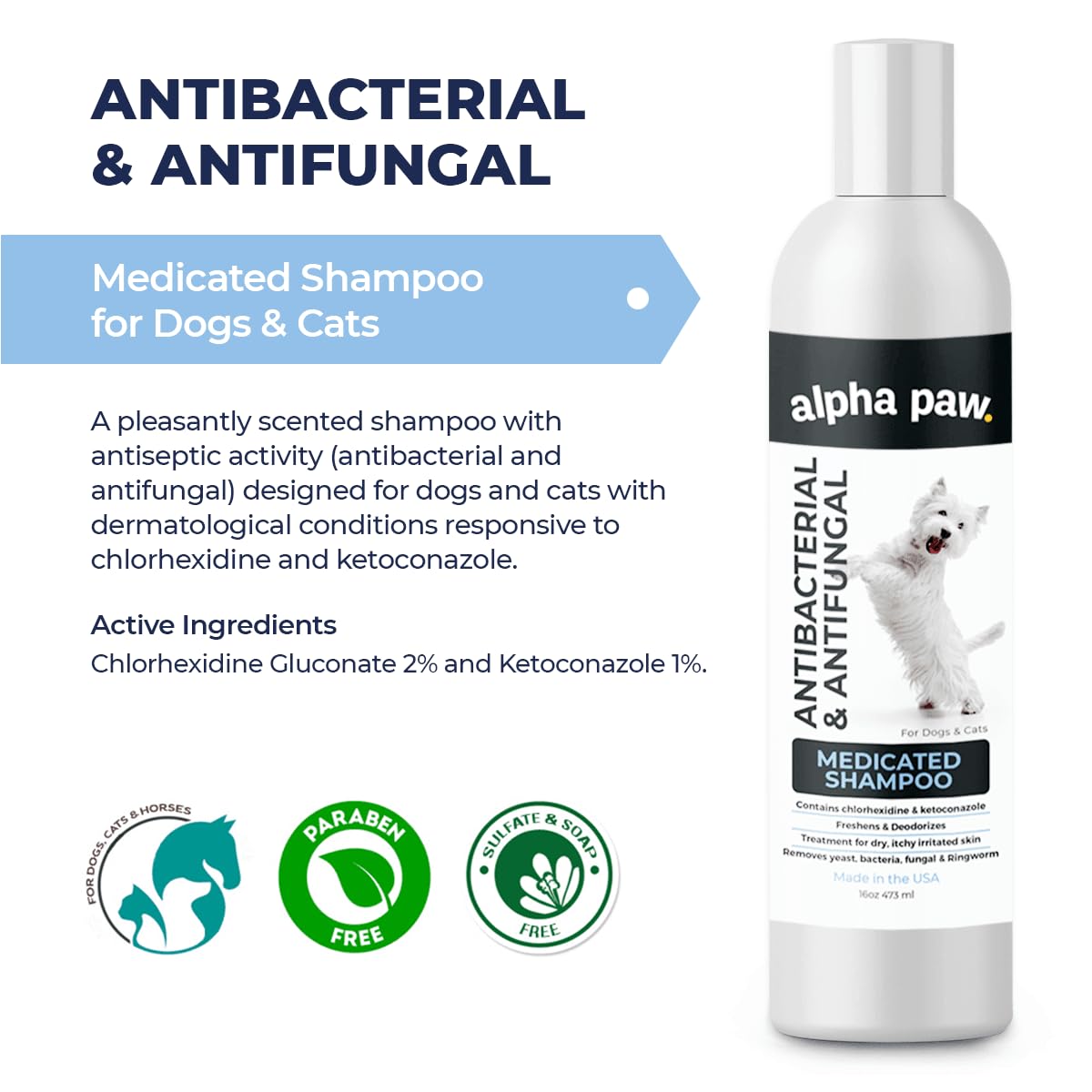 Smiling Paws Pets Medicated Grooming Kit Including: Wipes, Shampoo, And Brush For Dogs & Cats