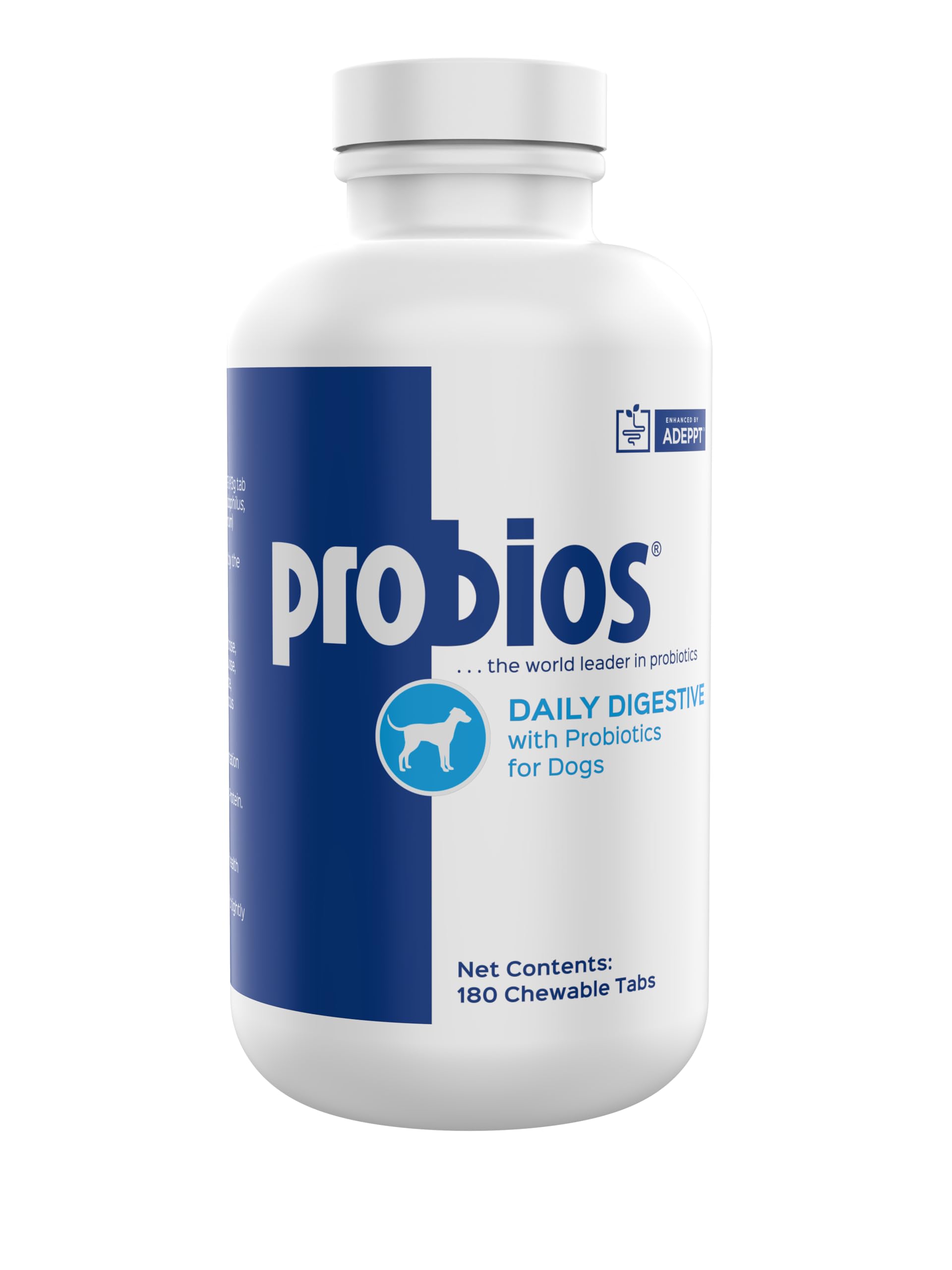 Probios Dog Digestive Support - Digestive Tablets with Probiotics for Dogs, Daily Pet Probiotics for Dogs, Liver Flavored, 180 C