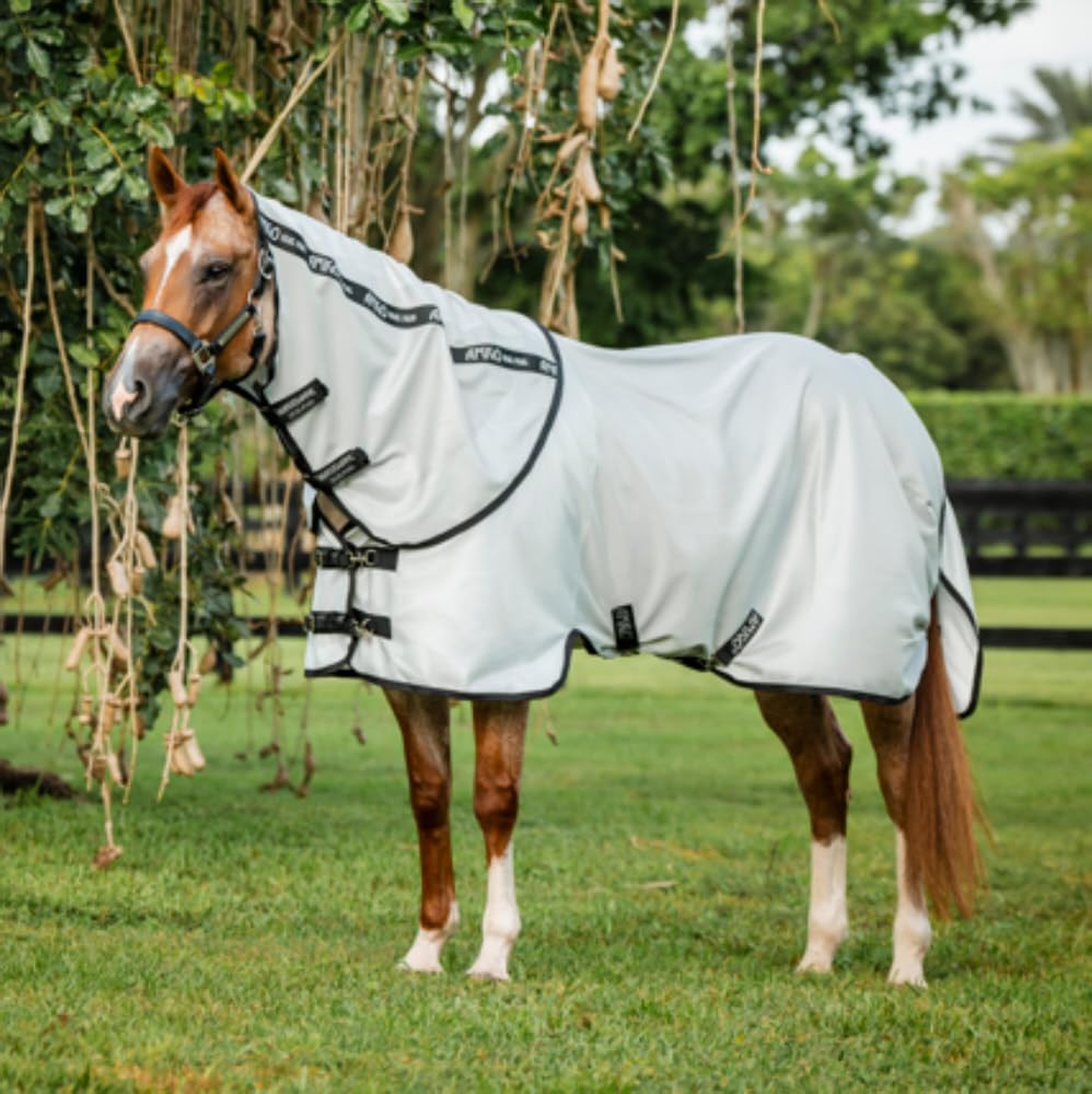 Horseware Ireland Amigo Bug Rug Stock Horse Silver and Black Fly Sheet NO Hood 78