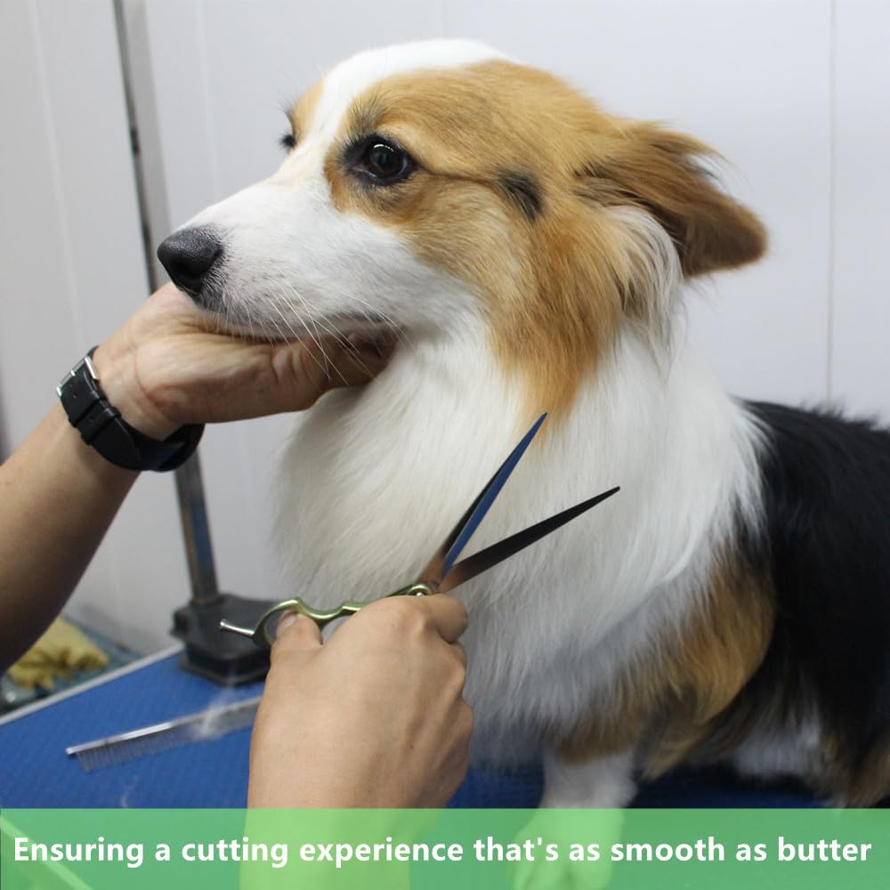 Hashimoto Dog Cutting Scissors For Grooming, Grooming Scissors For Dog, Straight Blade, Extremely Light Weight, Matte Surface, D