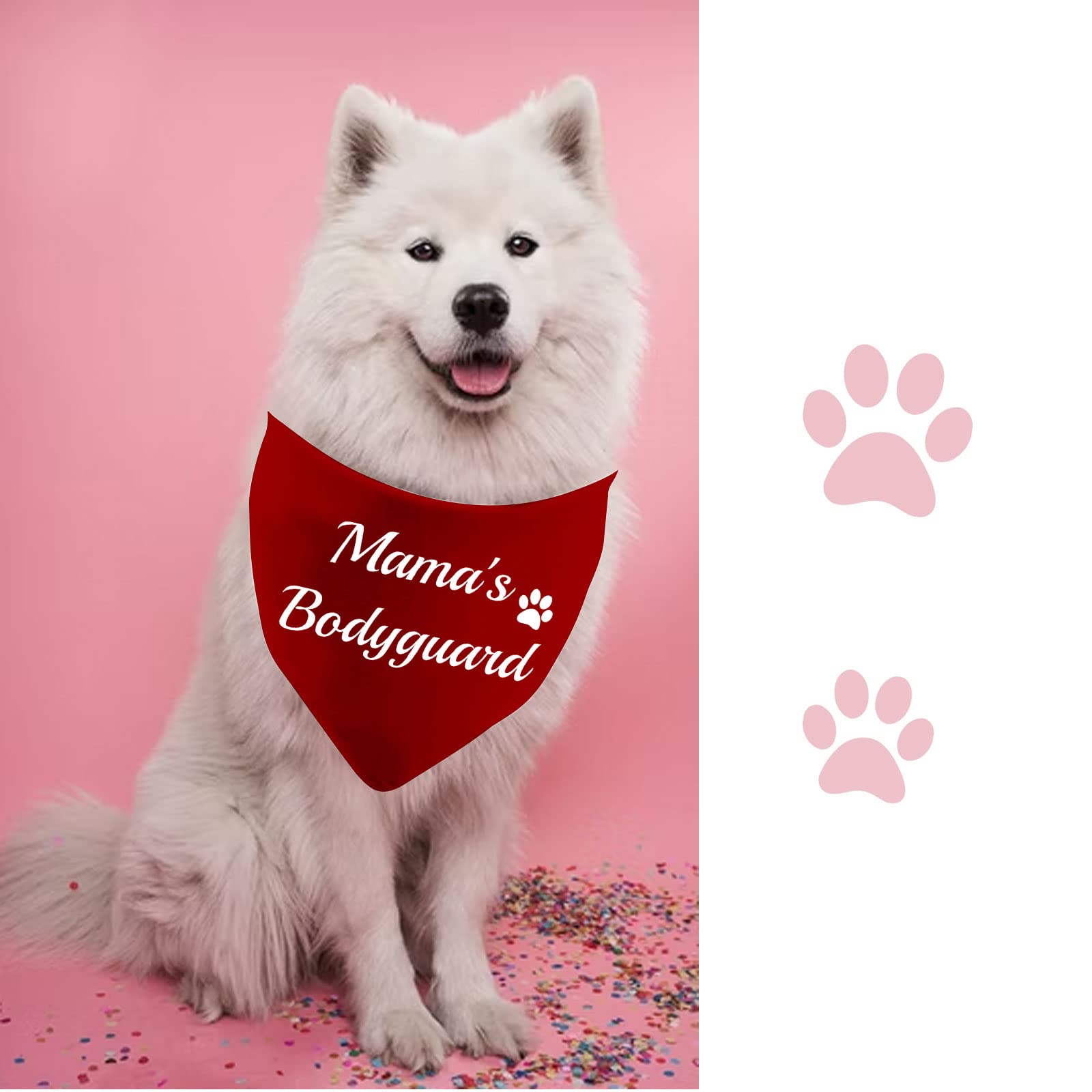 Jxgzso 1 Piece Security Dog Bandana Mama'S Bodyguard Dog Bandana Security Scarf Over The Collar Dog Bandana (Mamas Bodyguard D)