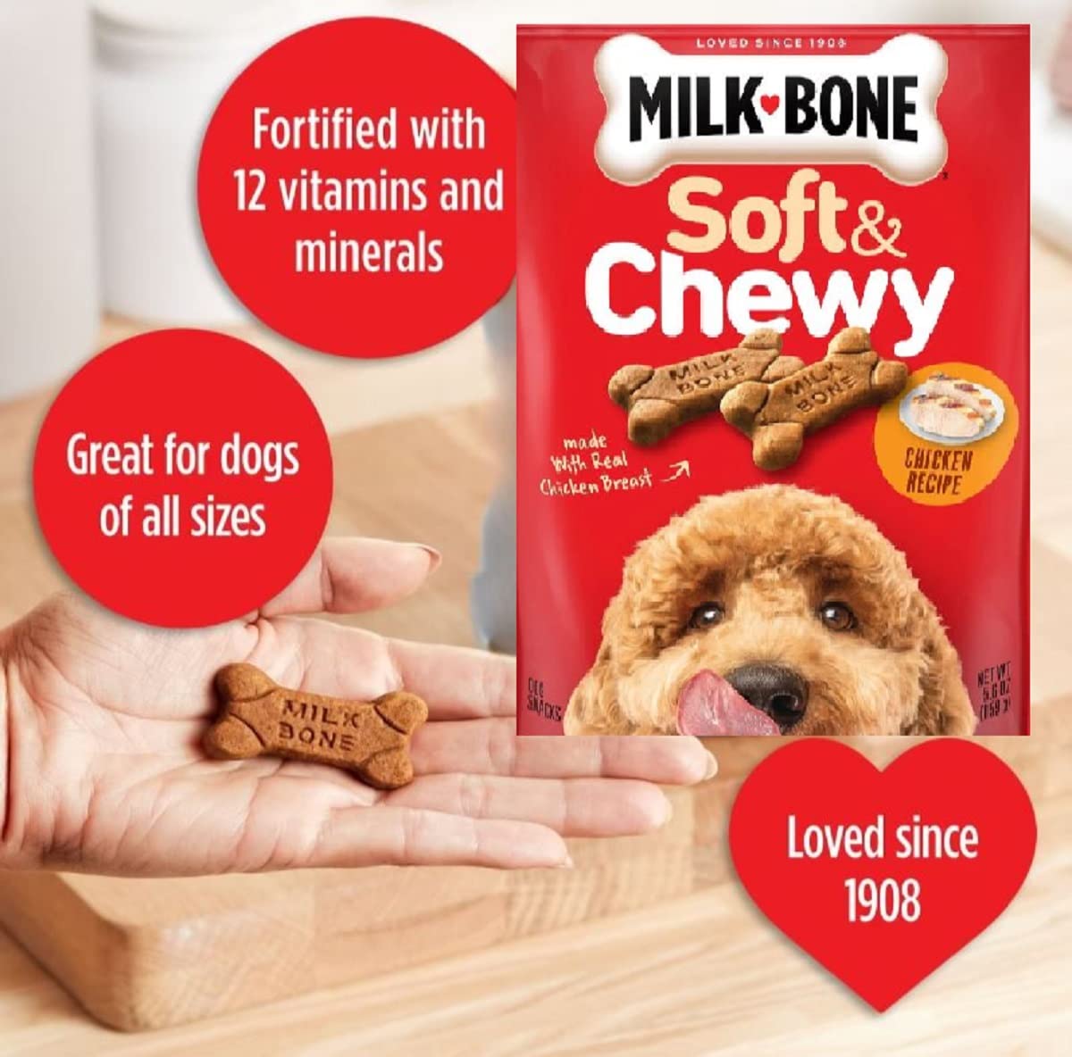 Milk Bone Dog Treats Chicken Flavor 5.6 Oz, Pack of 2