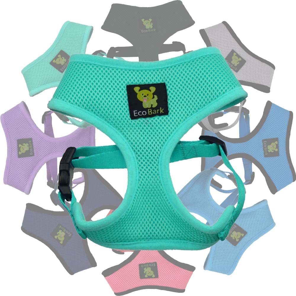 Ecobark Dog Harness - Eco-Friendly Max Comfort Harnesses - Luxurious Soft Mesh Halter - Over The Head Harness Vest- No Pull And No Choke For Large, Xl, And Xxl Dogs (Xl, Mint Turquoise)