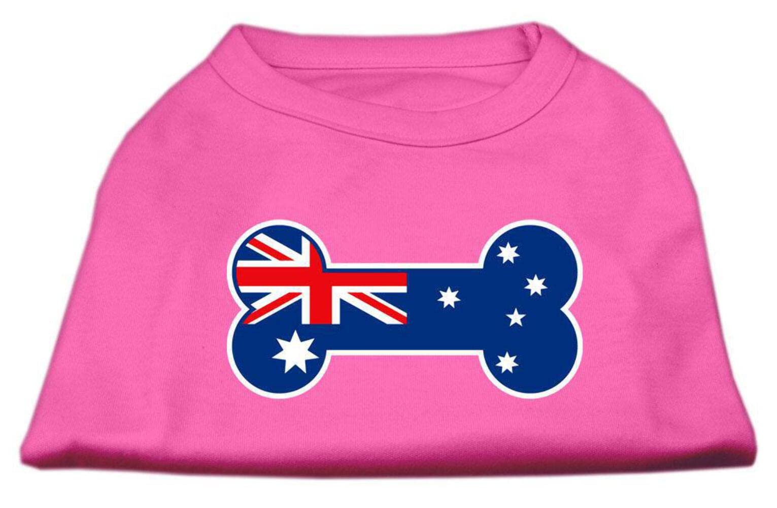 Mirage Pet Products Bone Shaped Australian Flag Screen Print Shirt, Large, Bright Pink