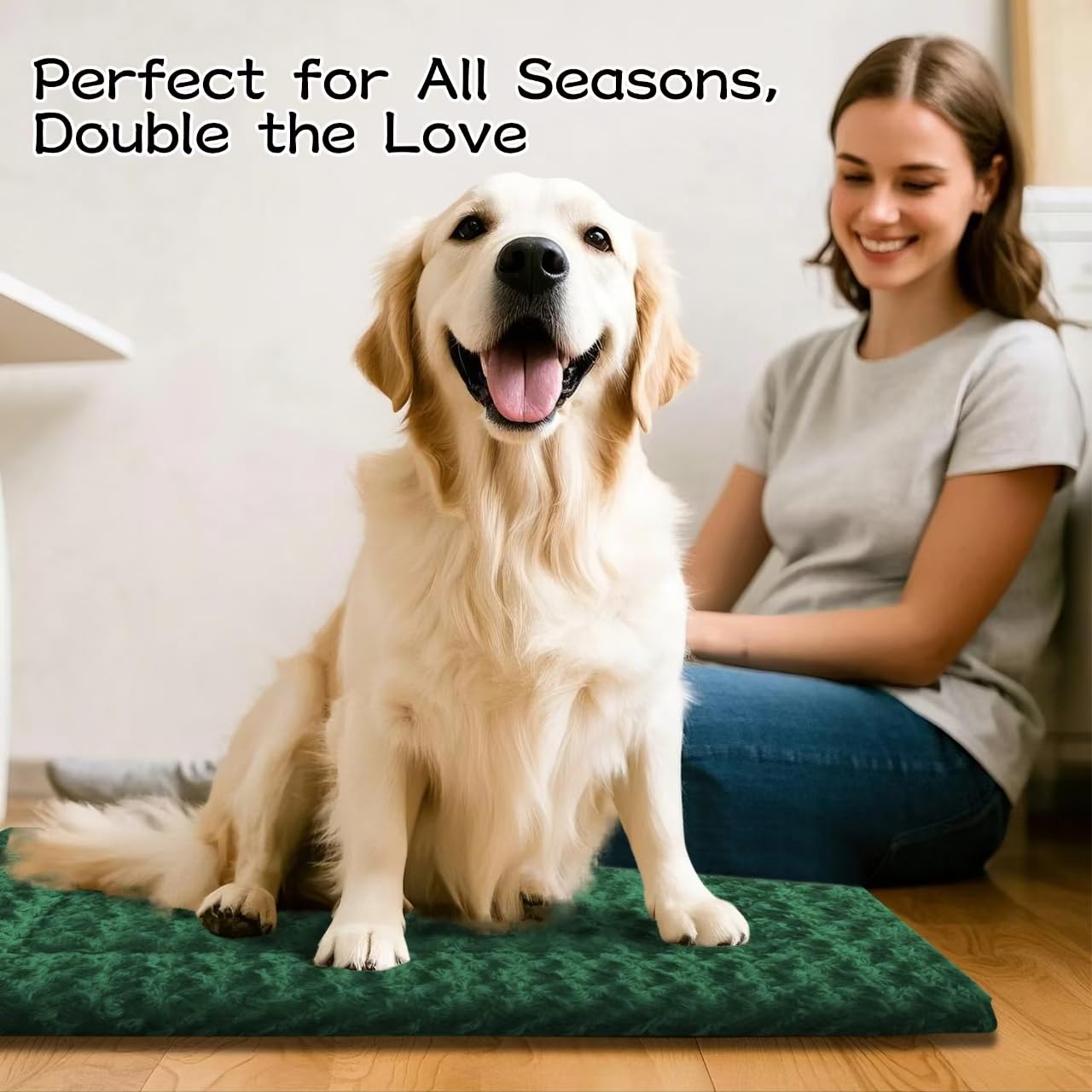 Dog Beds Crate Pad, Dog Bed Mat For Large Dogs Sleeping, Soft, Durable, Washable & Anti-Slip Crate Pads, Reversible Kennel Mat (