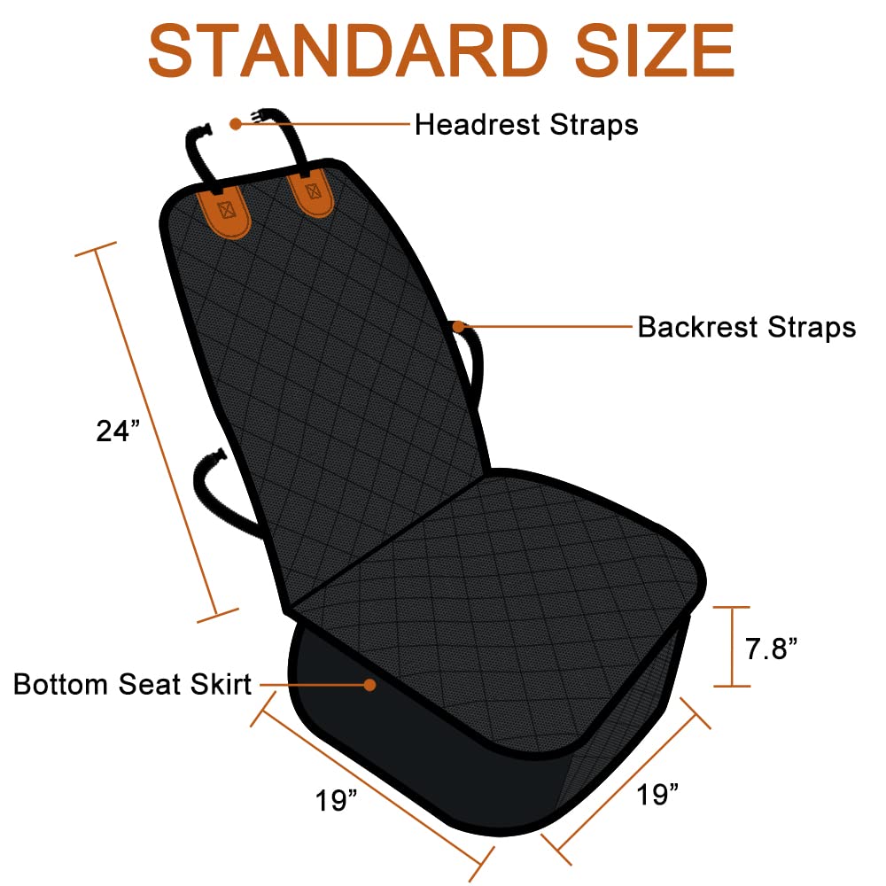 Paw Jamboree Car Front Seat Covers for Dogs Scratch-Proof Pet Car Seat Cover Non-Slip Large Car Seat Protector for Dogs Bucket S